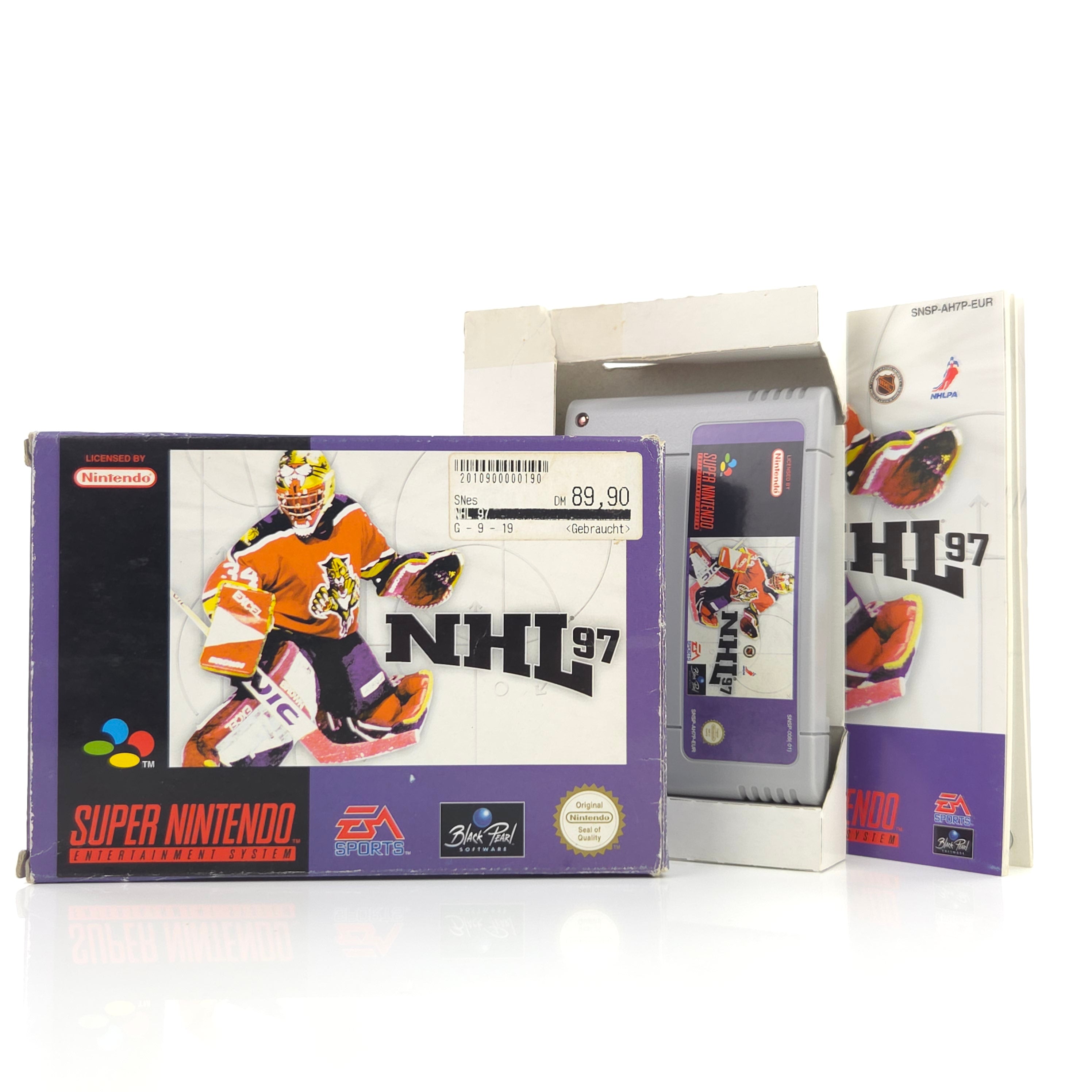 Super Nintendo Spiel NHL 97 SNES Modul Anleitung OVP PAL