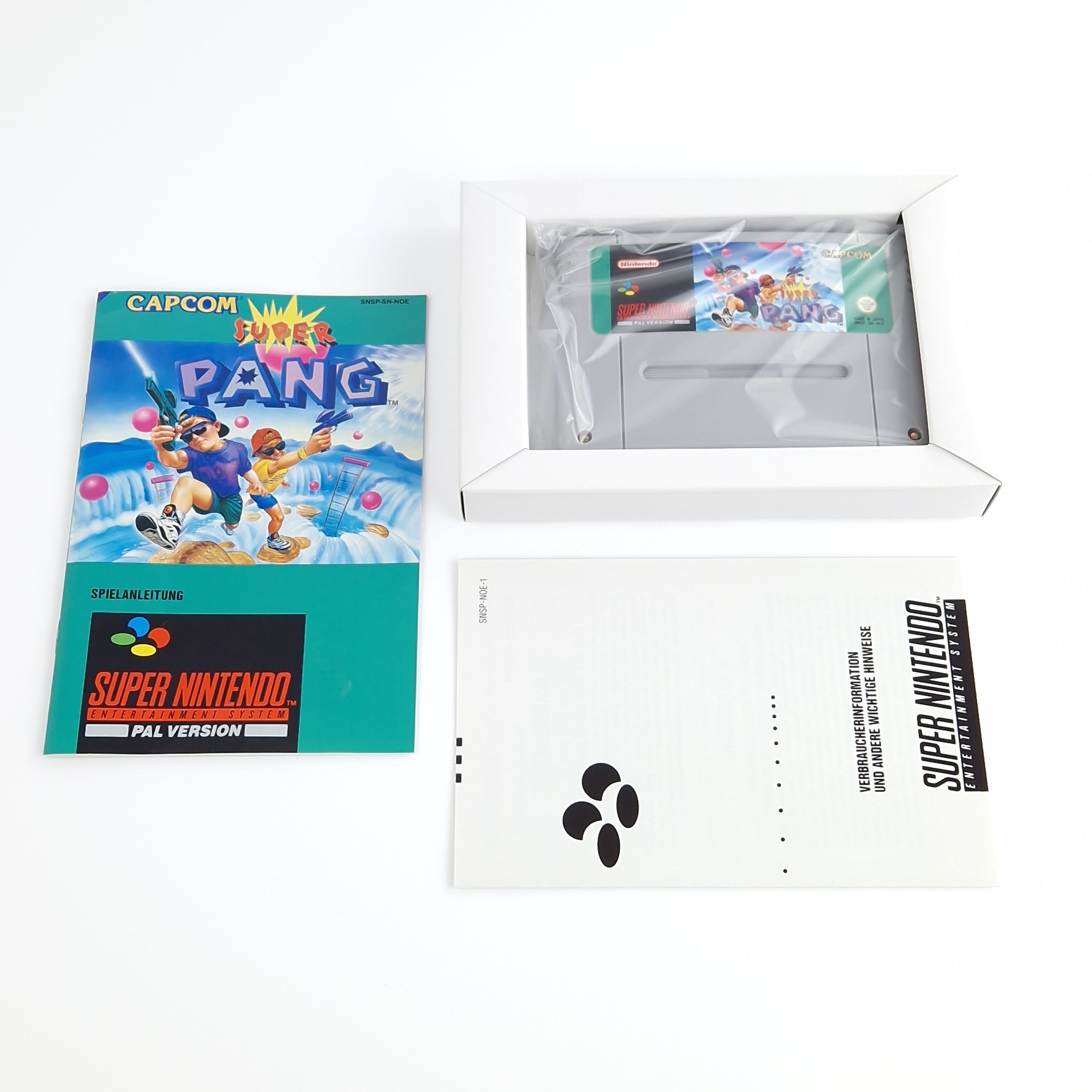 Super Nintendo Spiel – Super Pang OVP CIB PAL NOE