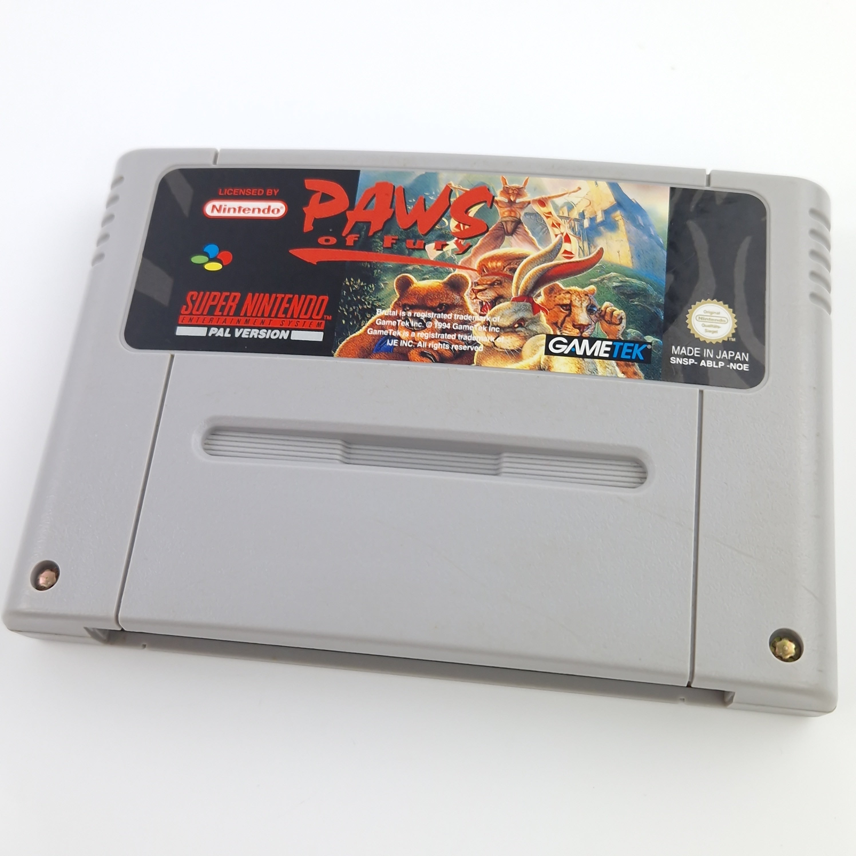 Super Nintendo Spiel – Paws of Fury Modul Anleitung OVP PAL