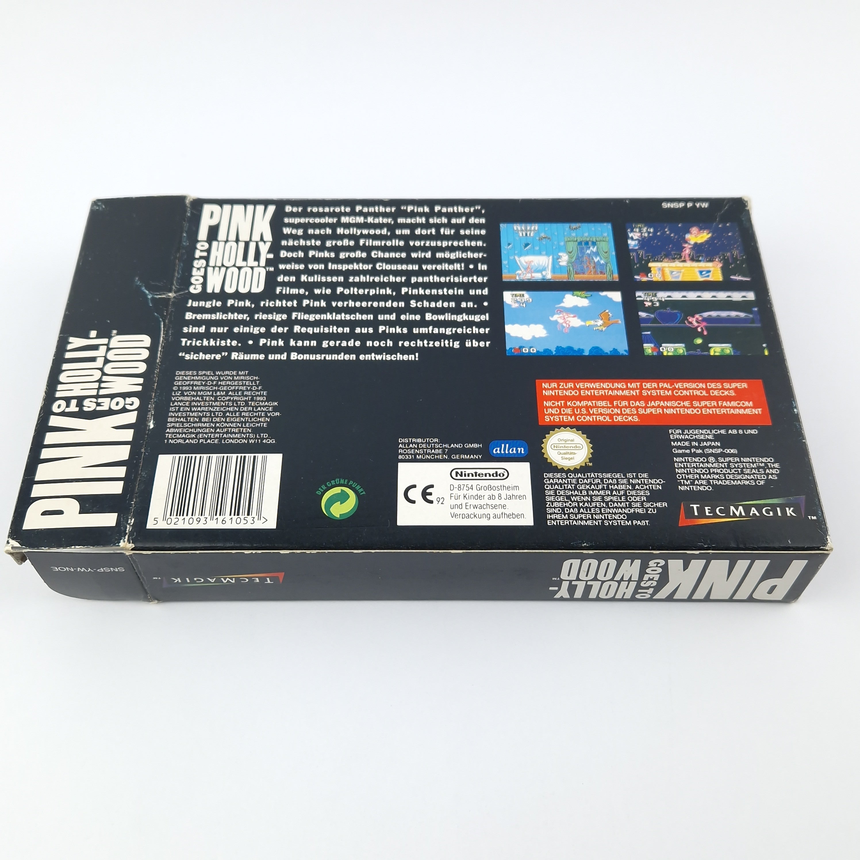 Super Nintendo Spiel – Pink Goes to Hollywood OVP CIB SNES