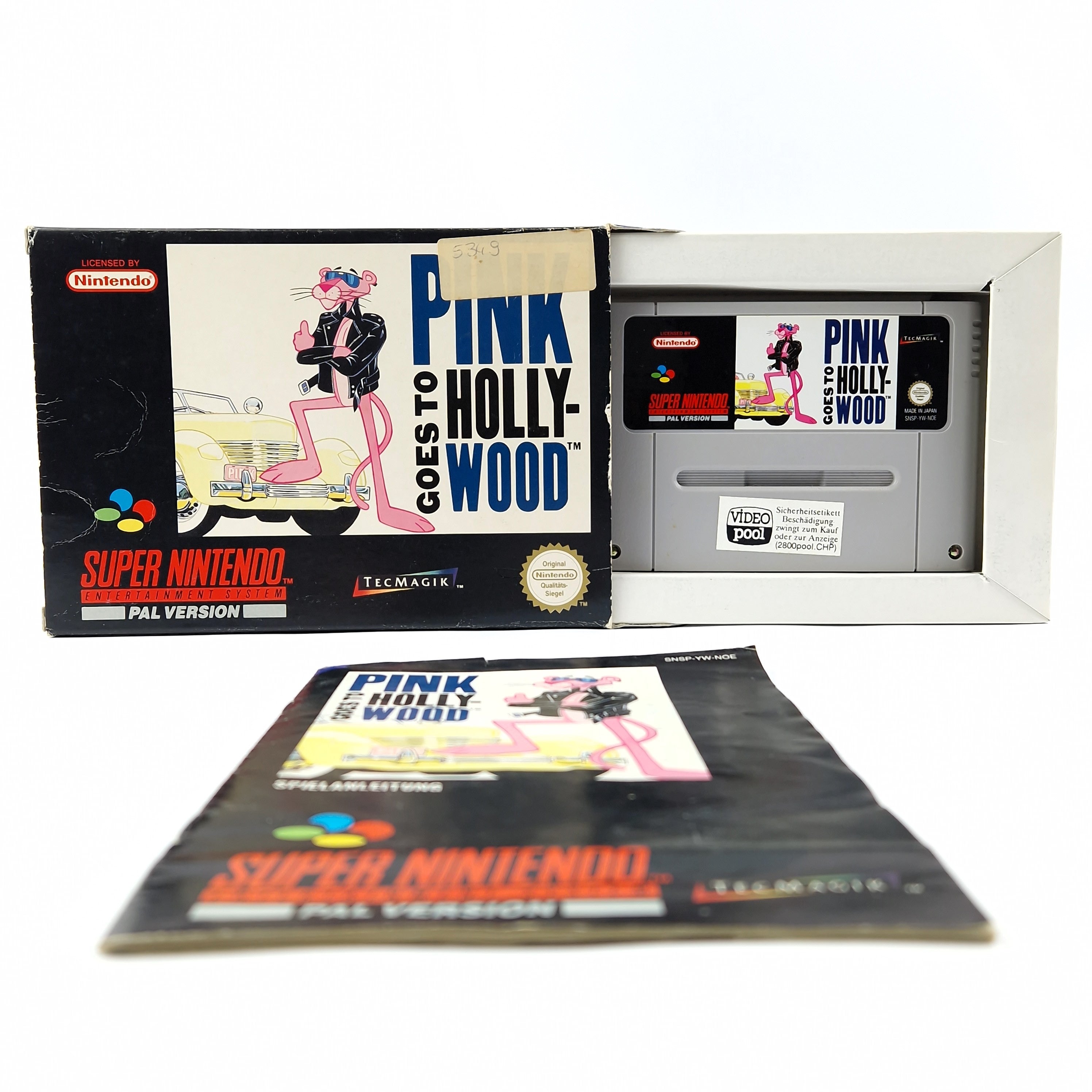 Super Nintendo Spiel – Pink Goes to Hollywood OVP CIB SNES