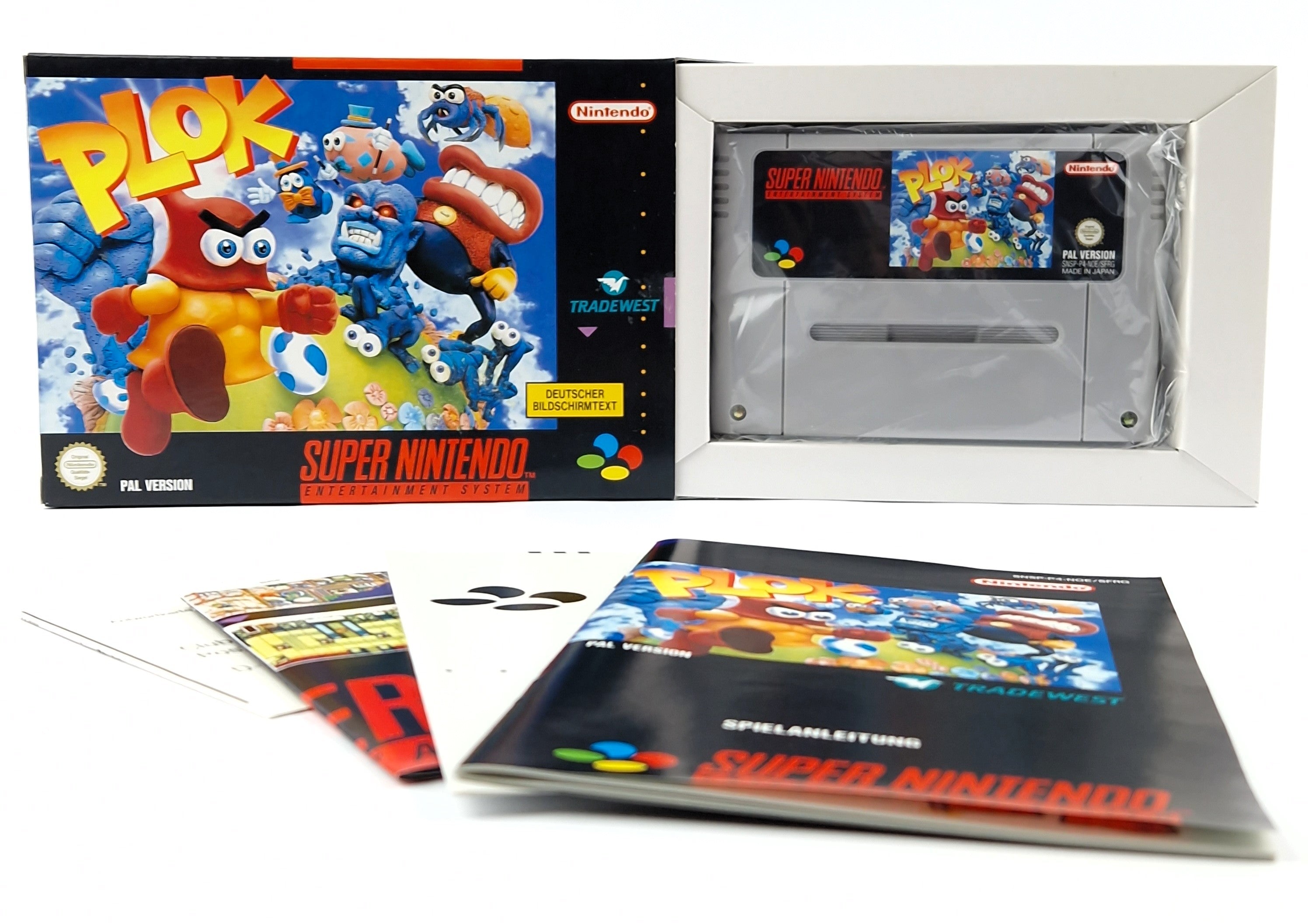 Super Nintendo Spiel – Plok OVP Anleitung PAL CIB SNES