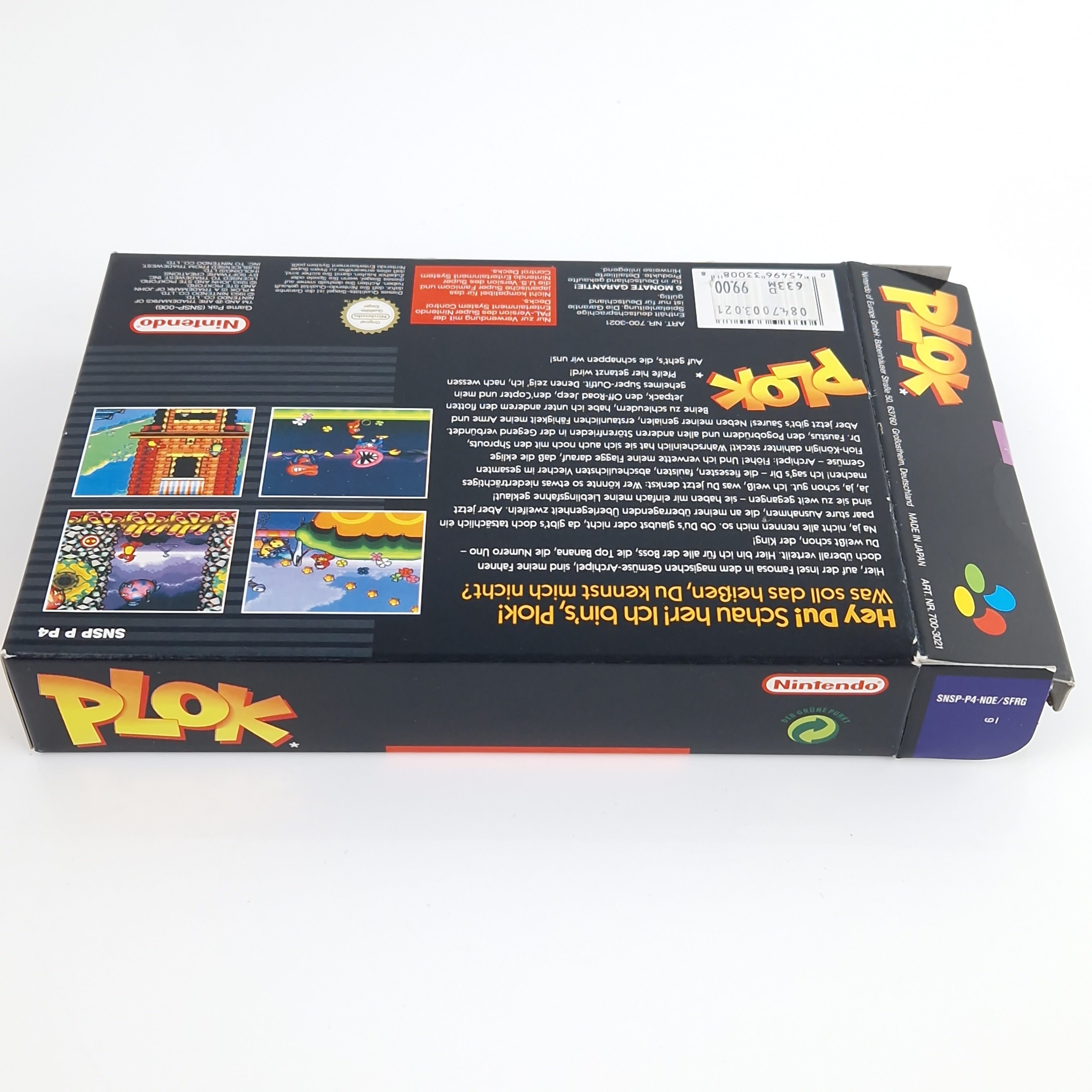 Super Nintendo Spiel – Plok Modul Anleitung OVP PAL NOE