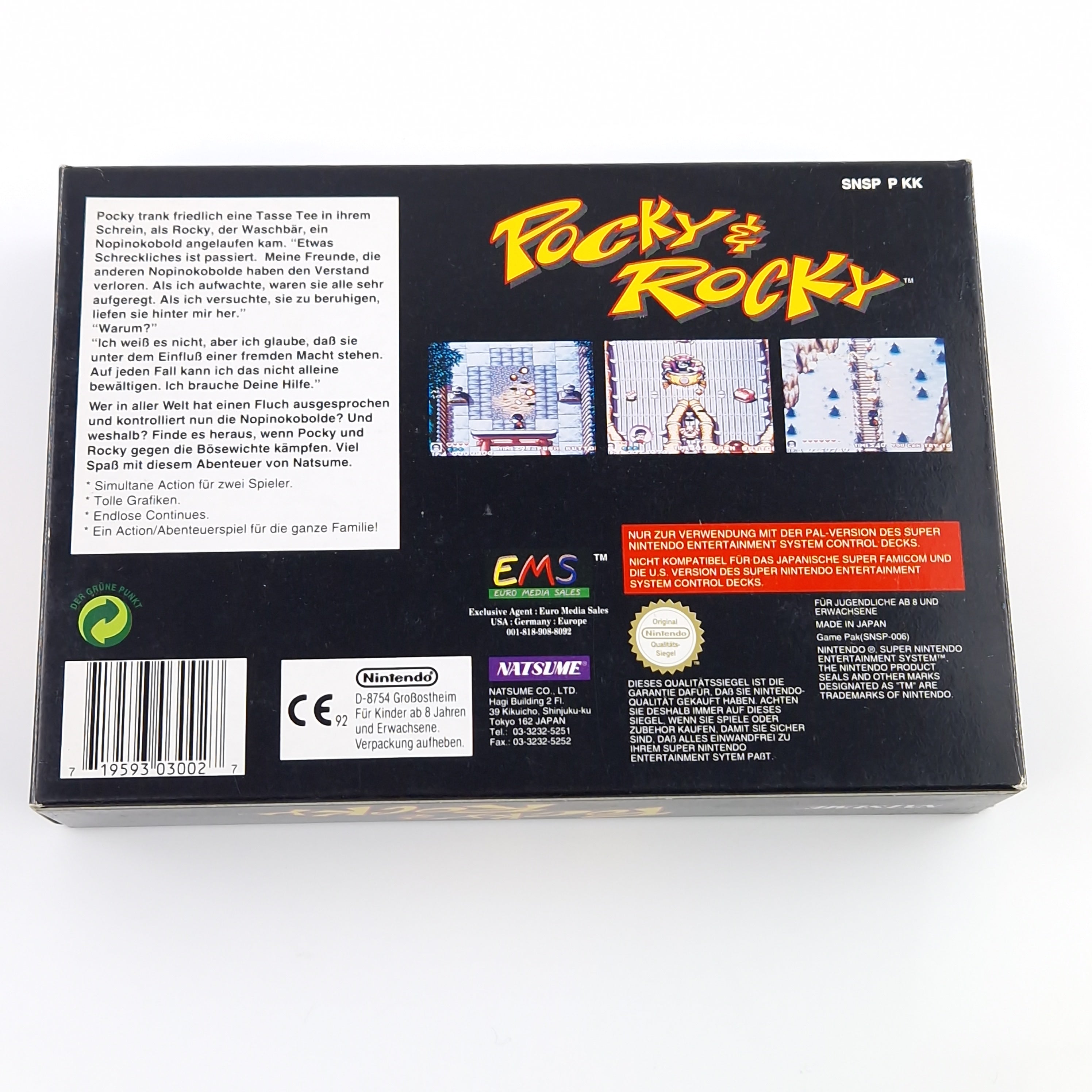 Super Nintendo Spiel – Pocky & Rocky SNES OVP PAL CIB