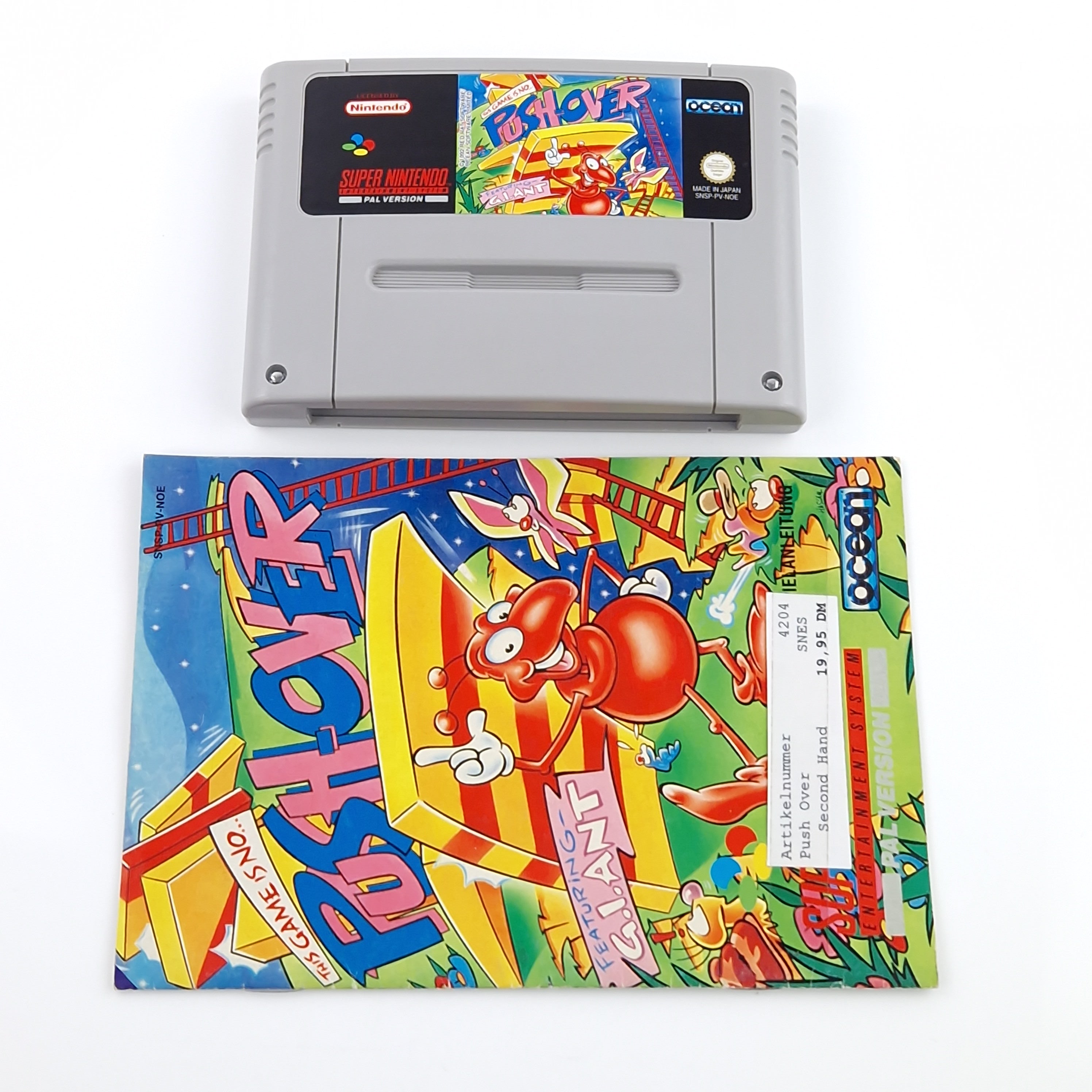 Super Nintendo Spiel – Push Over SNES Modul Anleitung PAL