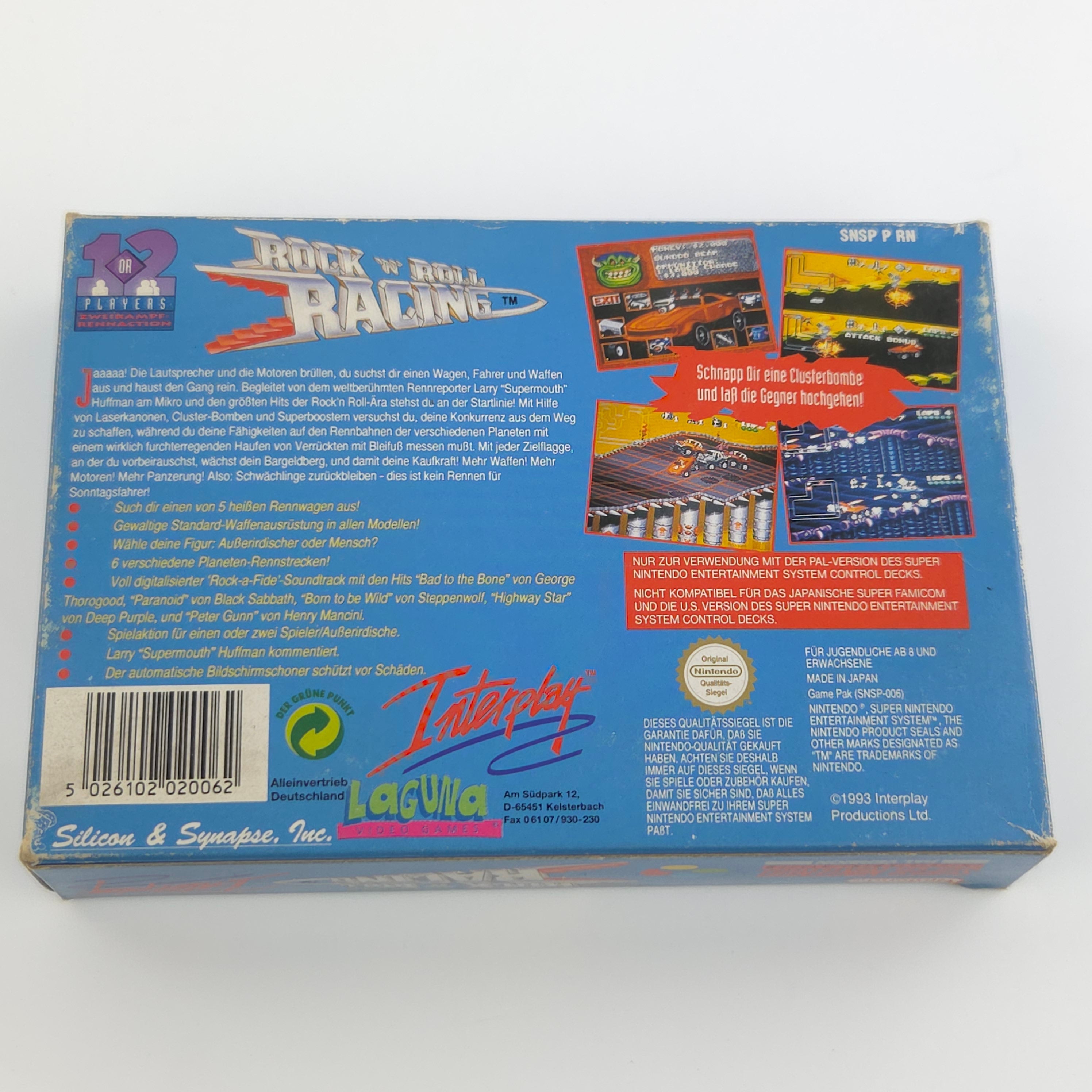 Super Nintendo Spiel – Rock n Roll Racing SNES OVP PAL