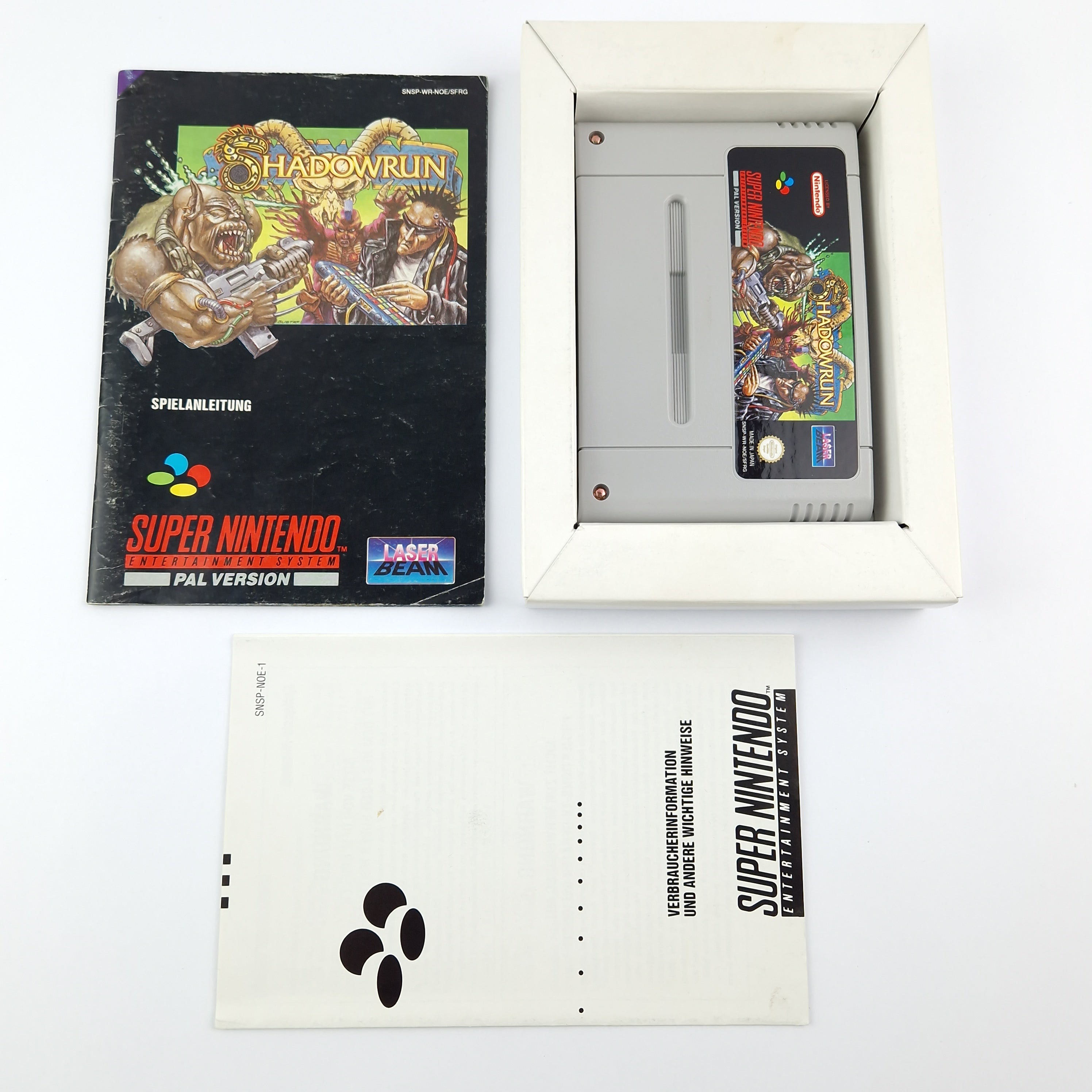 Super Nintendo Spiel – Shadowrun OVP Anleitung SNES PAL