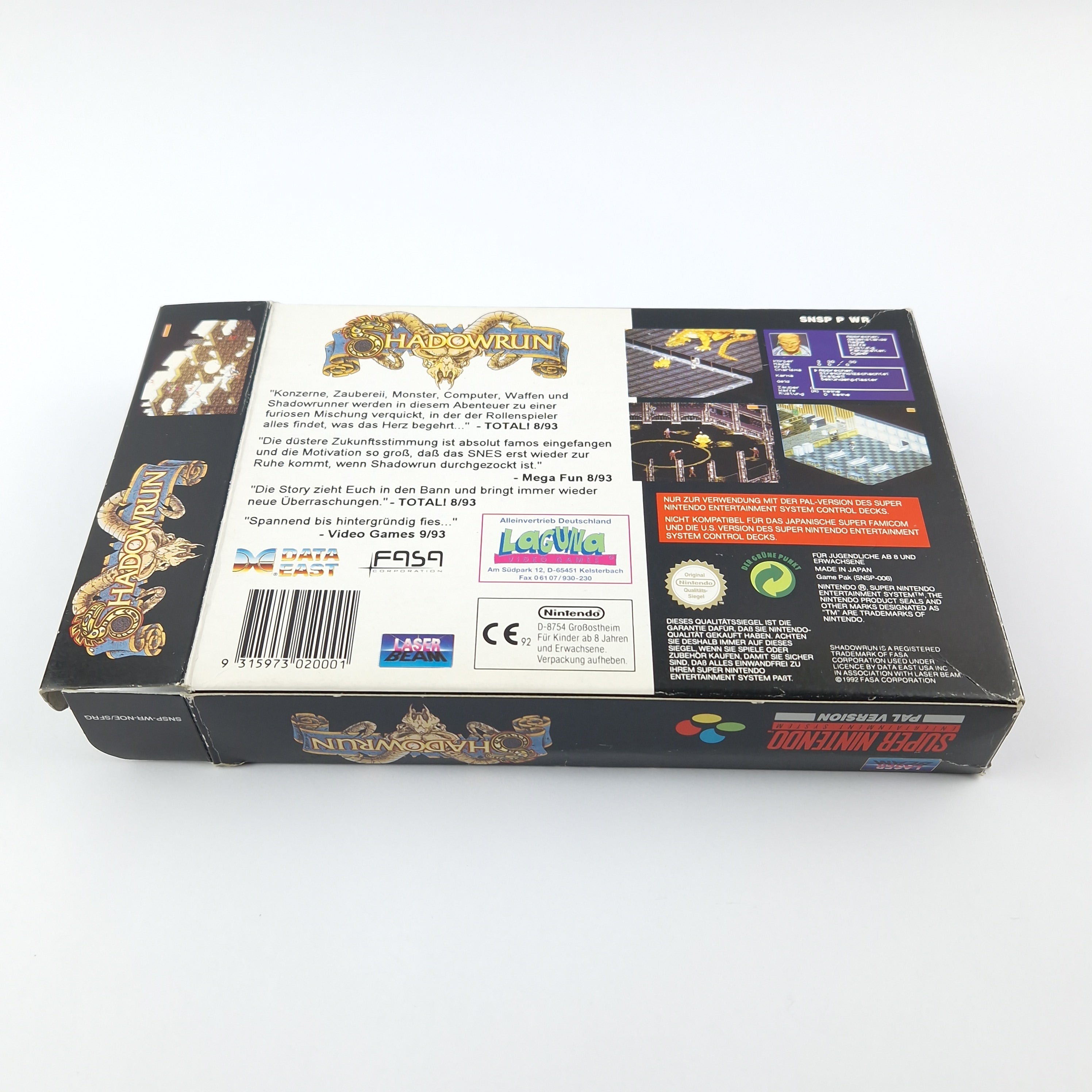 Super Nintendo Spiel – Shadowrun OVP Anleitung SNES PAL