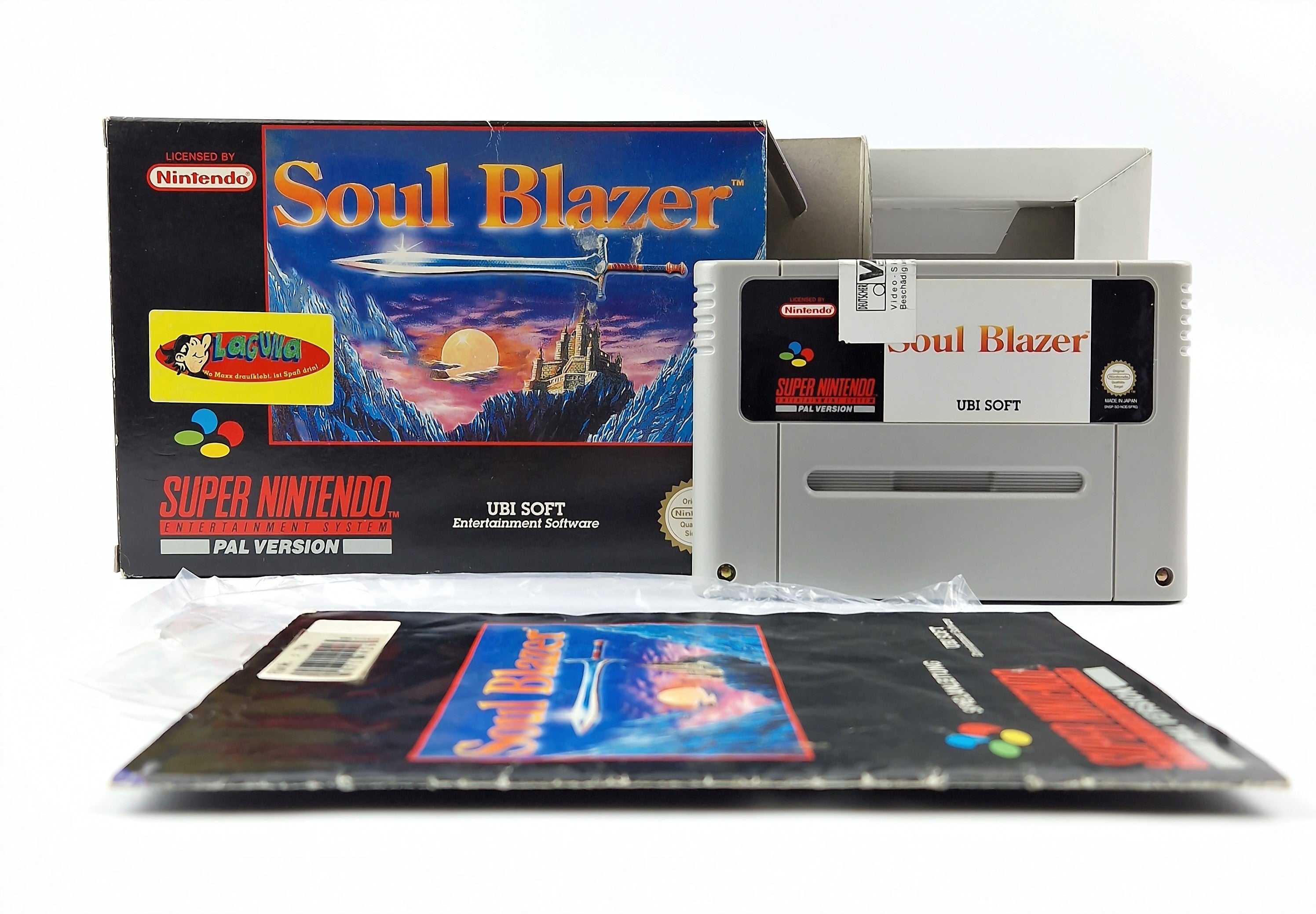 Super Nintendo Spiel: Soul Blazer - OVP Anleitung Modul | SNES PAL NOE