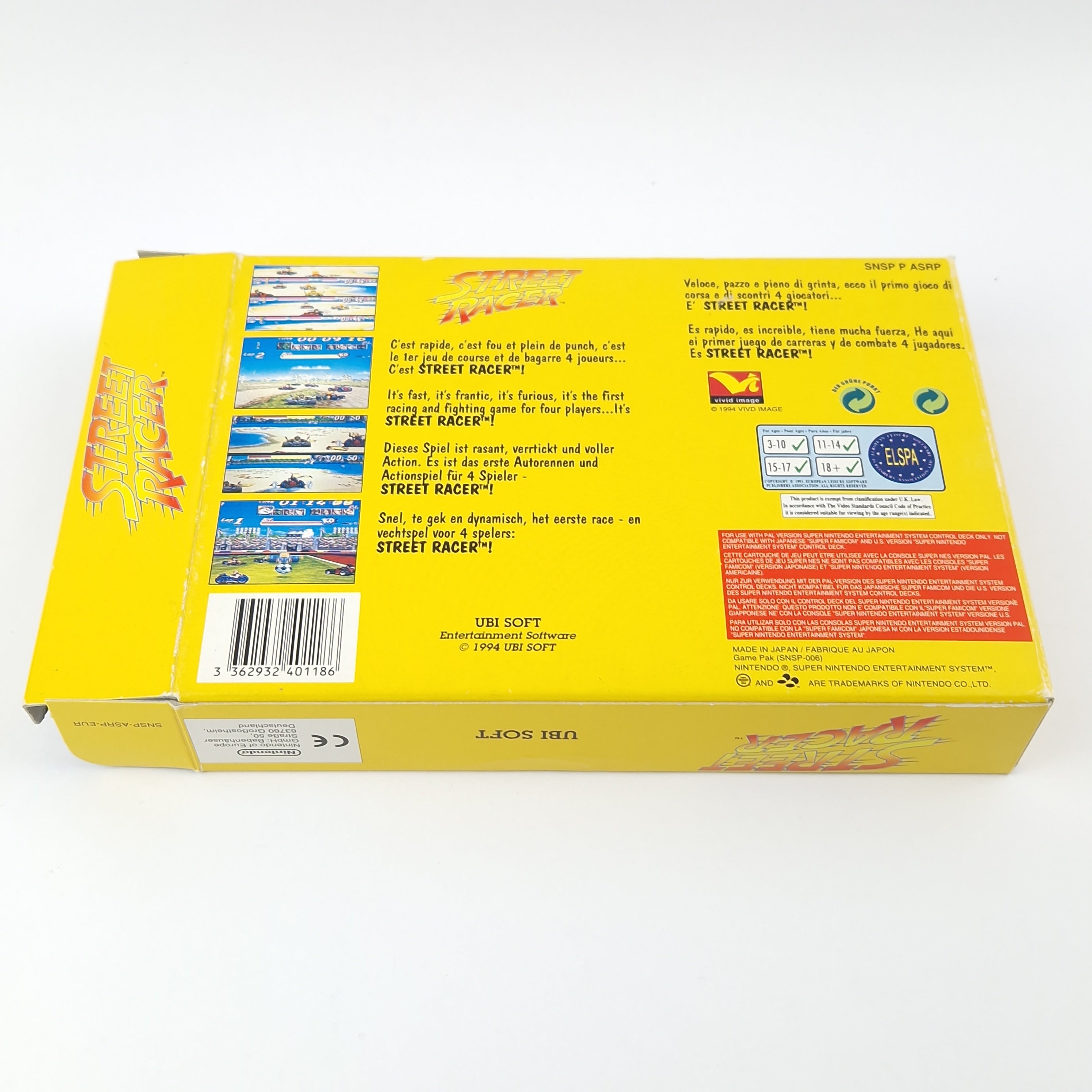 Super Nintendo Spiel – Street Racer Modul Anleitung OVP PAL