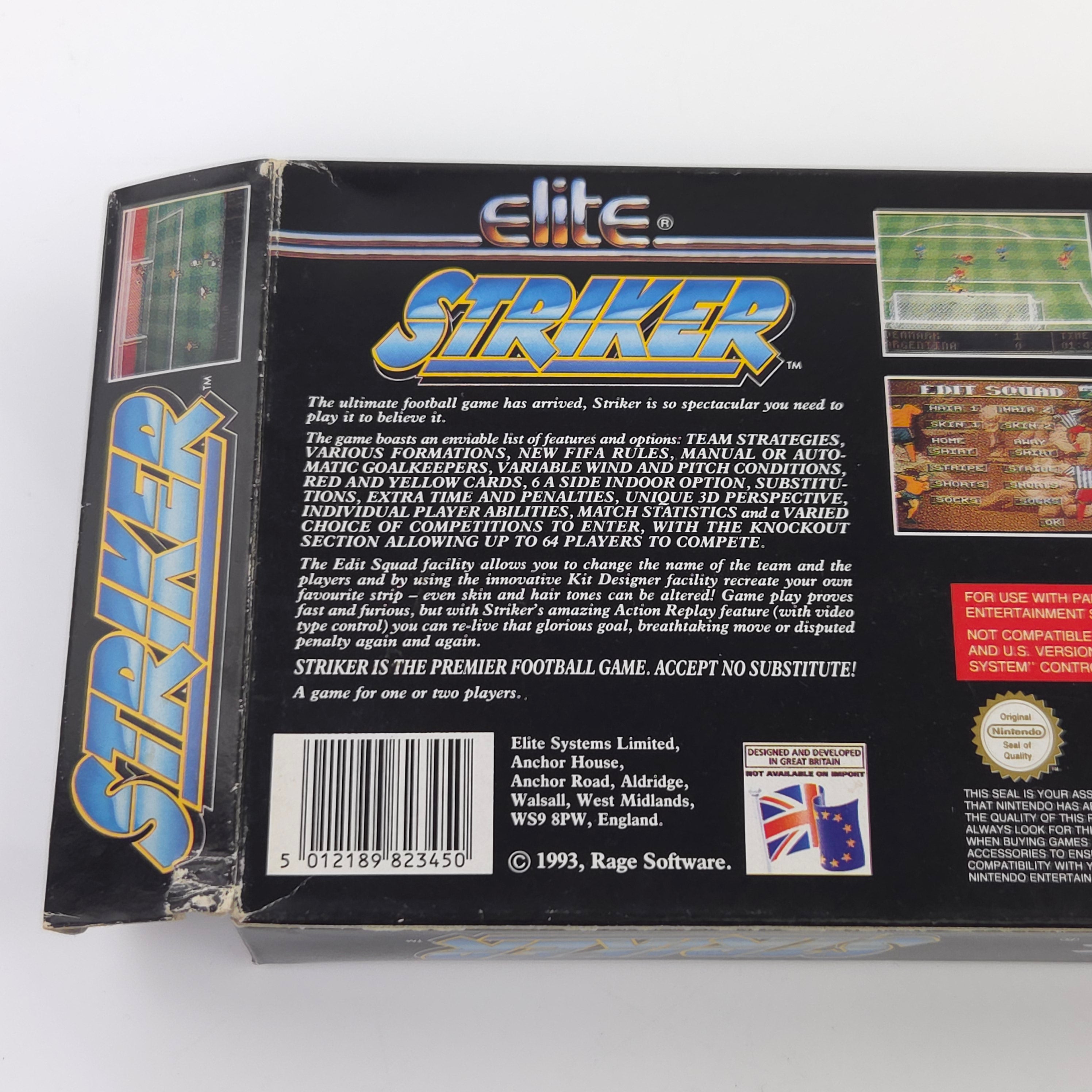Super Nintendo Spiel – Striker (SNES OVP PAL)