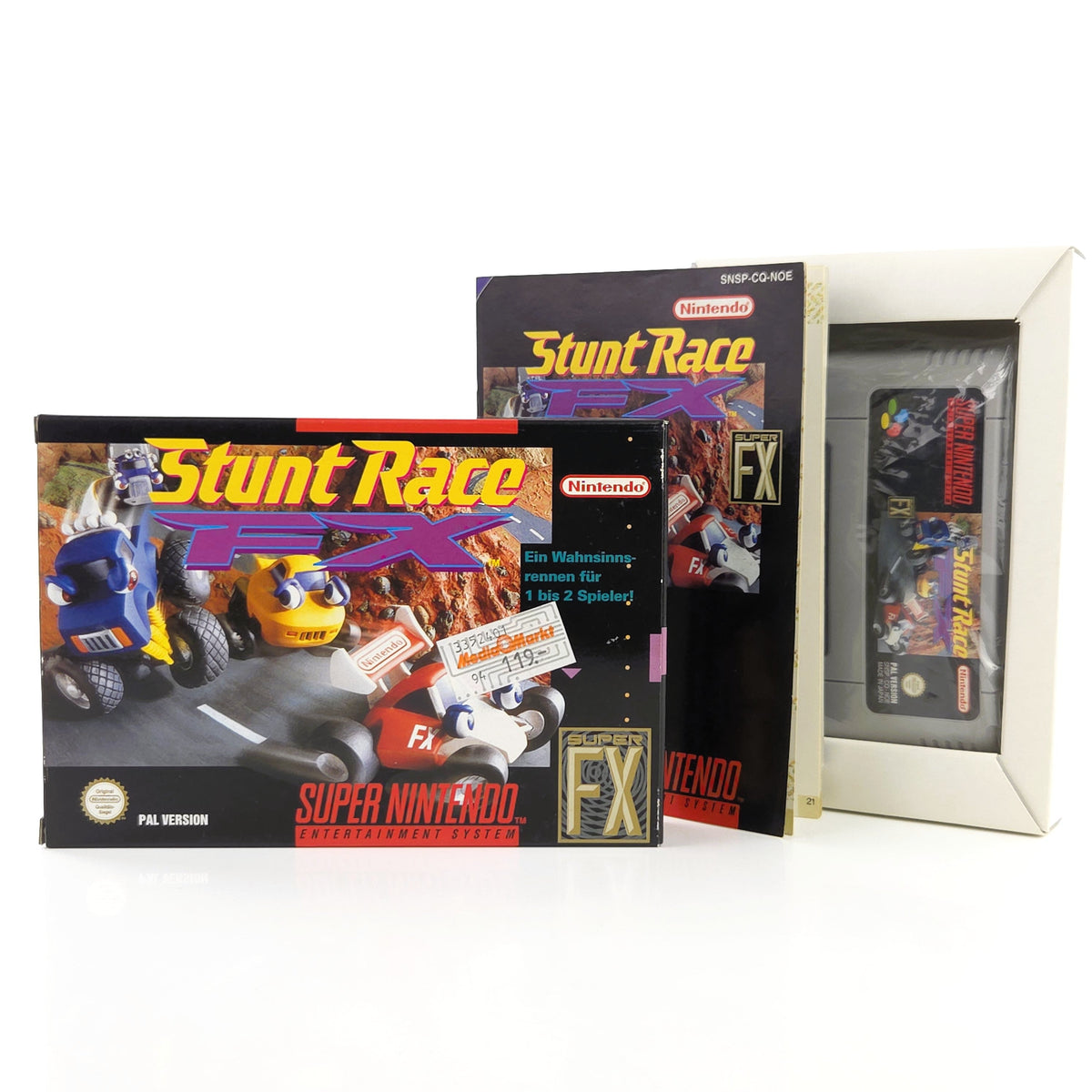 Super Nintendo Spiel Stunt Race FX OVP CIB PAL
