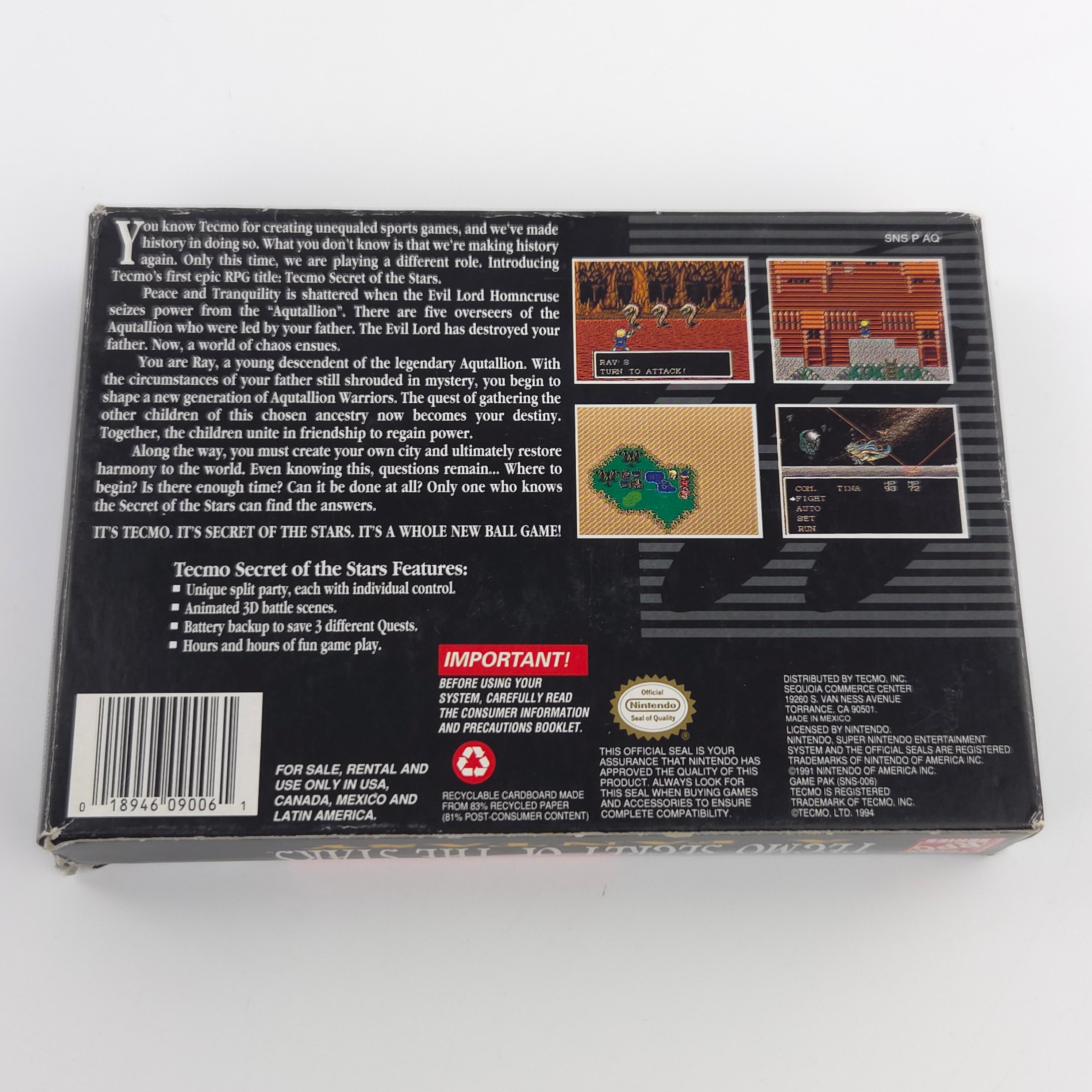 Super Nintendo Spiel – Tecmo Secret of the Stars (OVP)