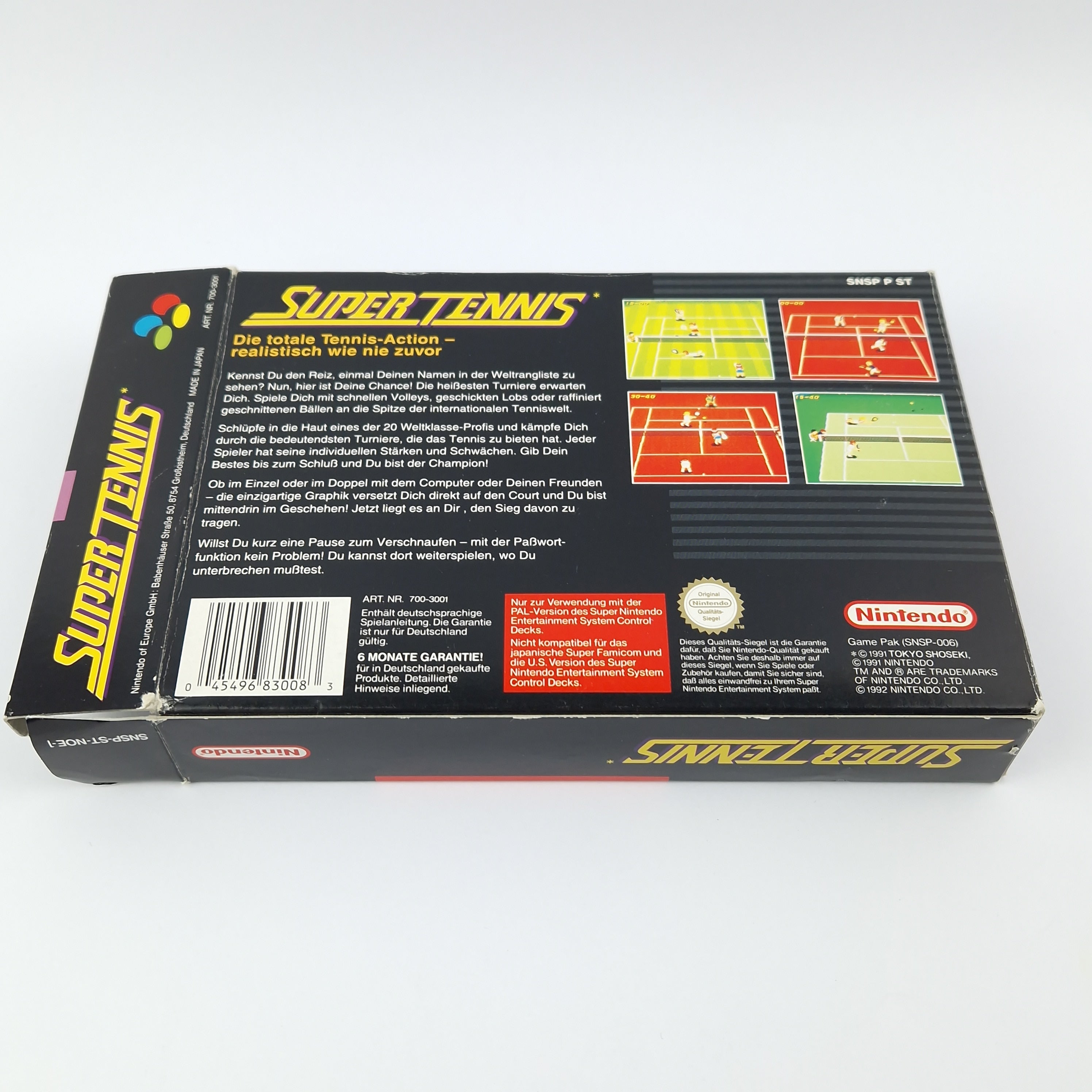 Super Nintendo Spiel – Super Tennis OVP CIB PAL NOE-1
