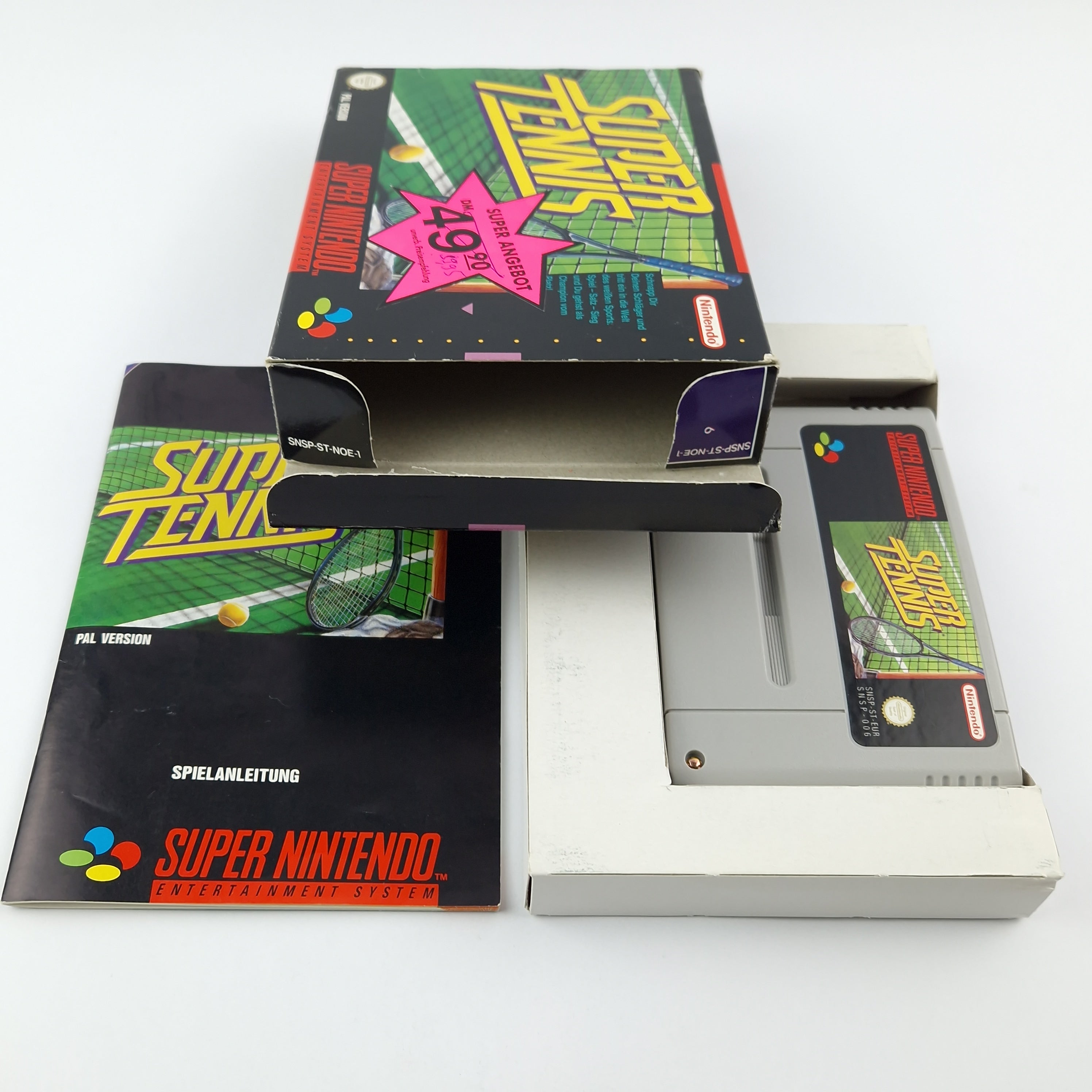 Super Nintendo Spiel – Super Tennis OVP CIB PAL NOE-1