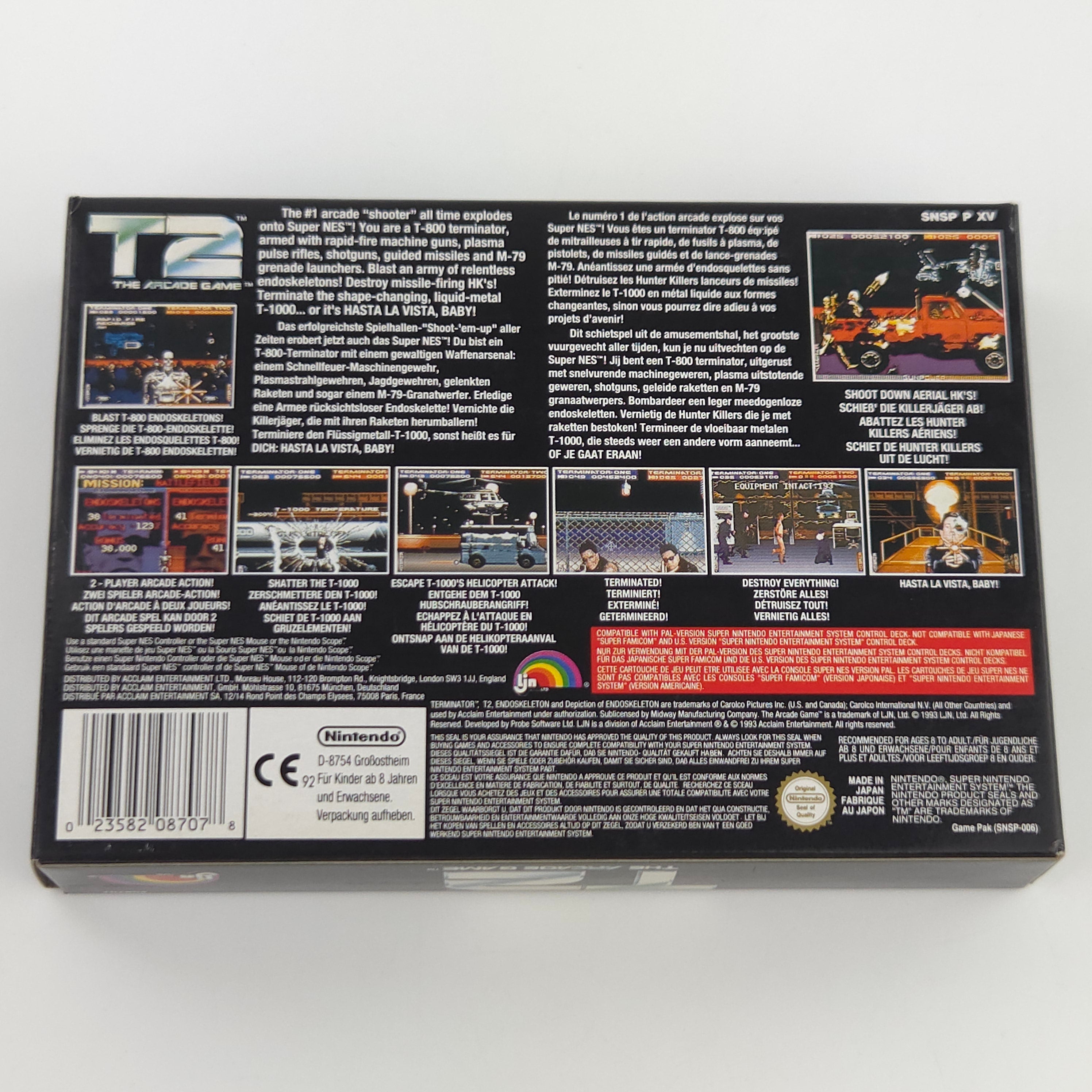 Super Nintendo Spiel Terminator 2 T2 CIB CIB nahezu neuwertig
