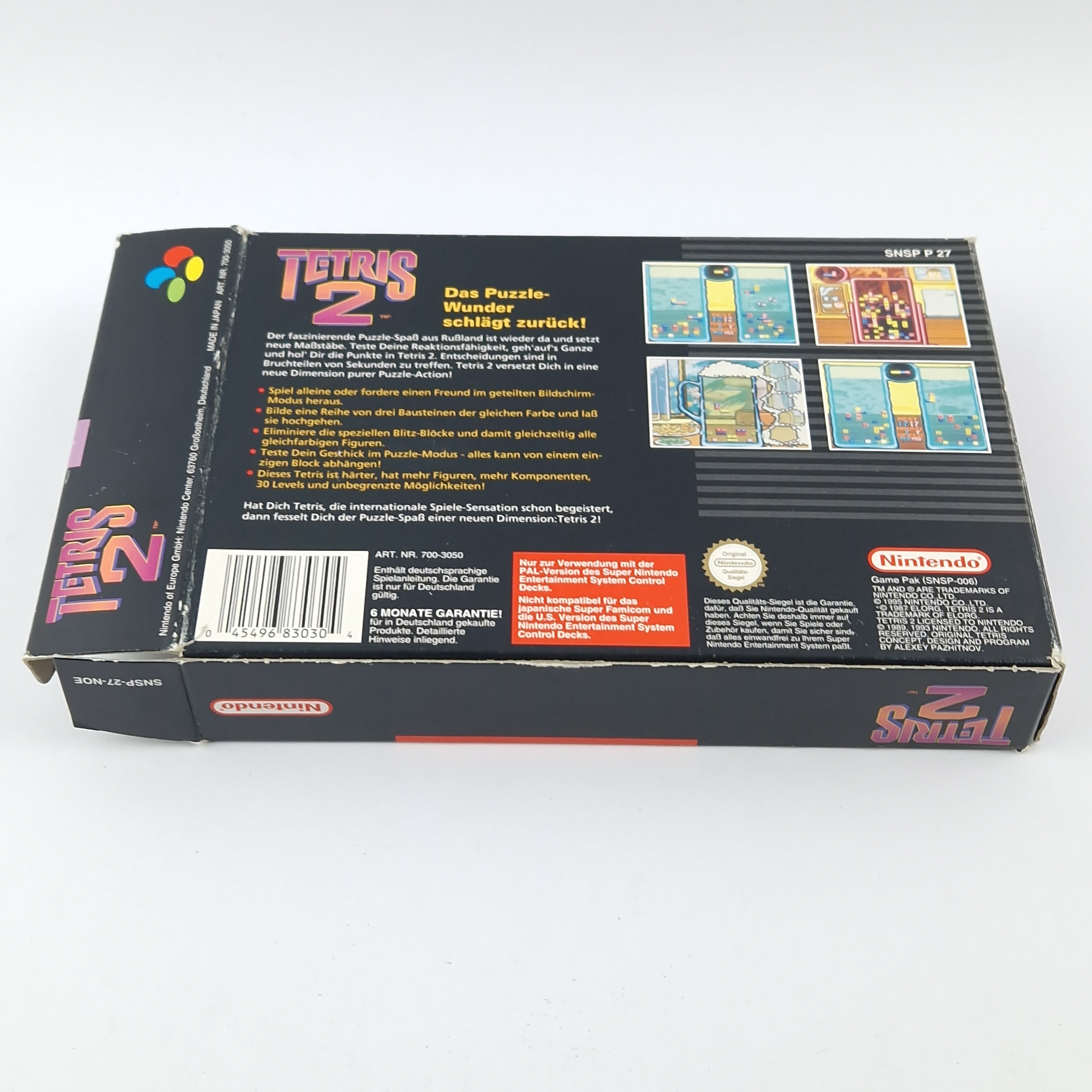 Super Nintendo Spiel – Tetris 2 OVP Anleitung PAL