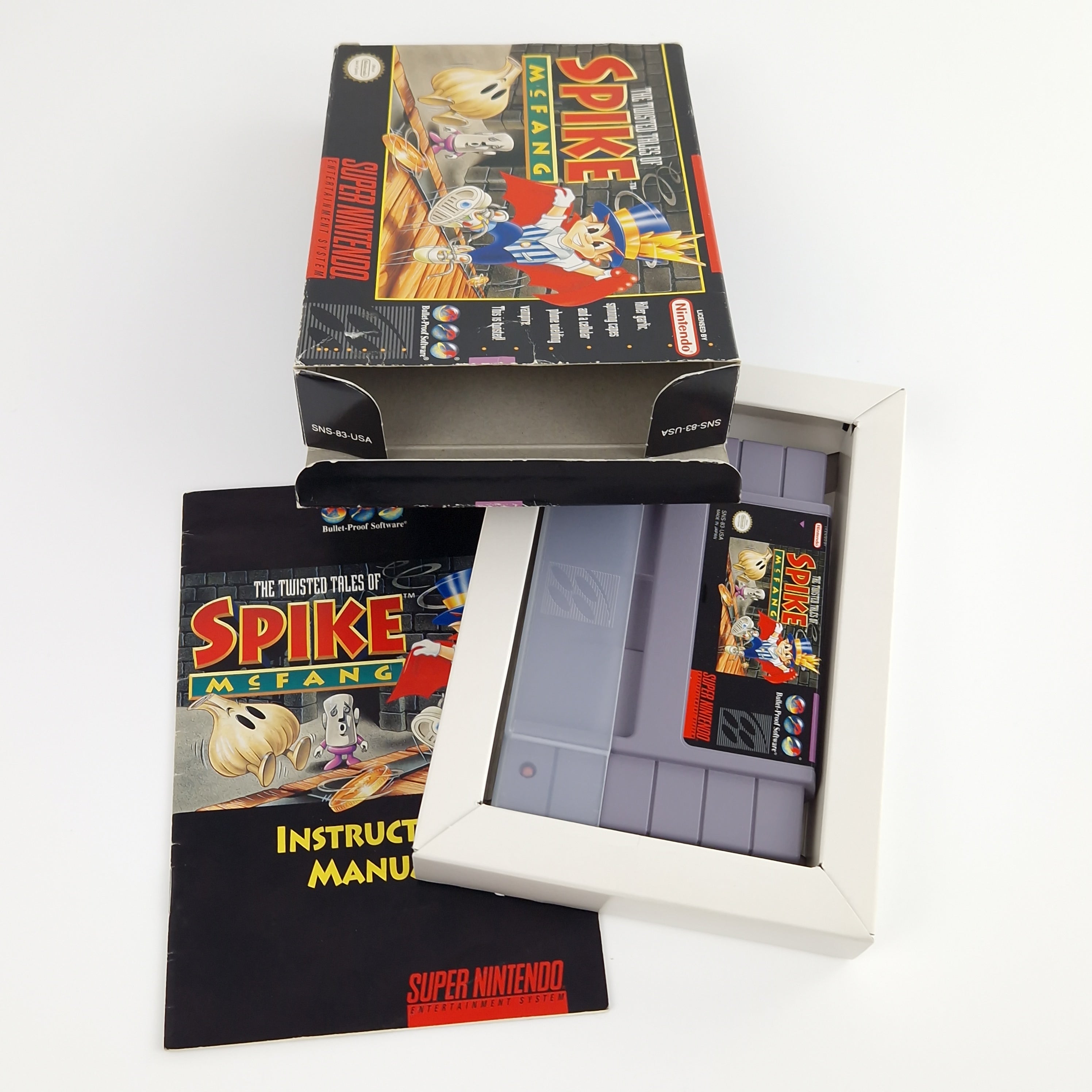 Super Nintendo Spiel – The Twisted Tales of Spike McFang OVP