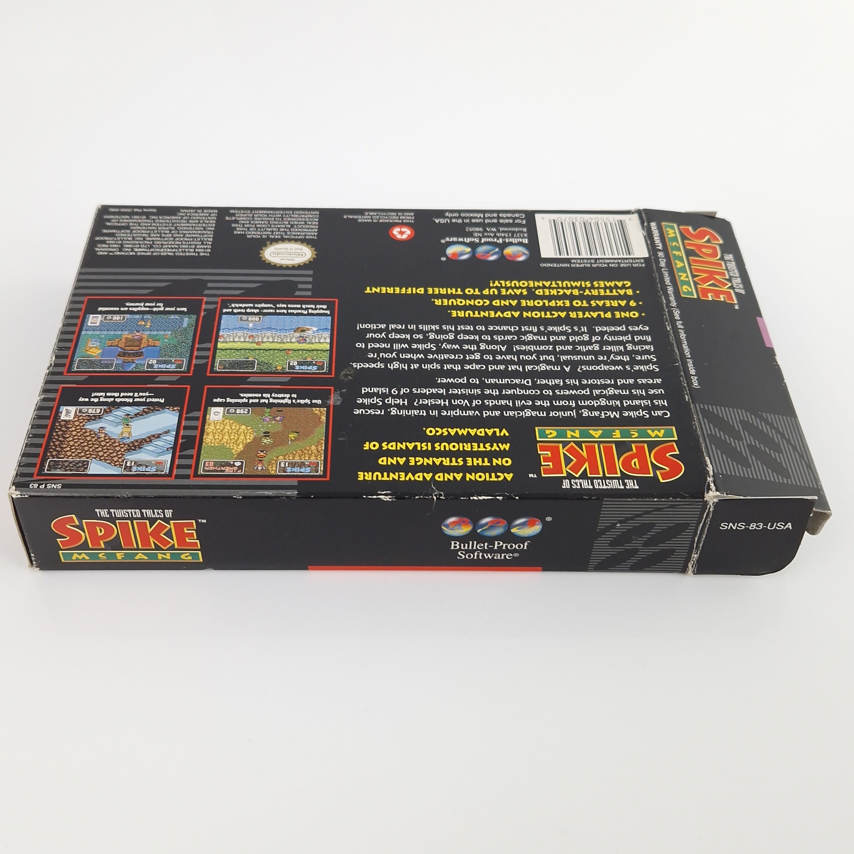 Super Nintendo Spiel – The Twisted Tales of Spike McFang OVP