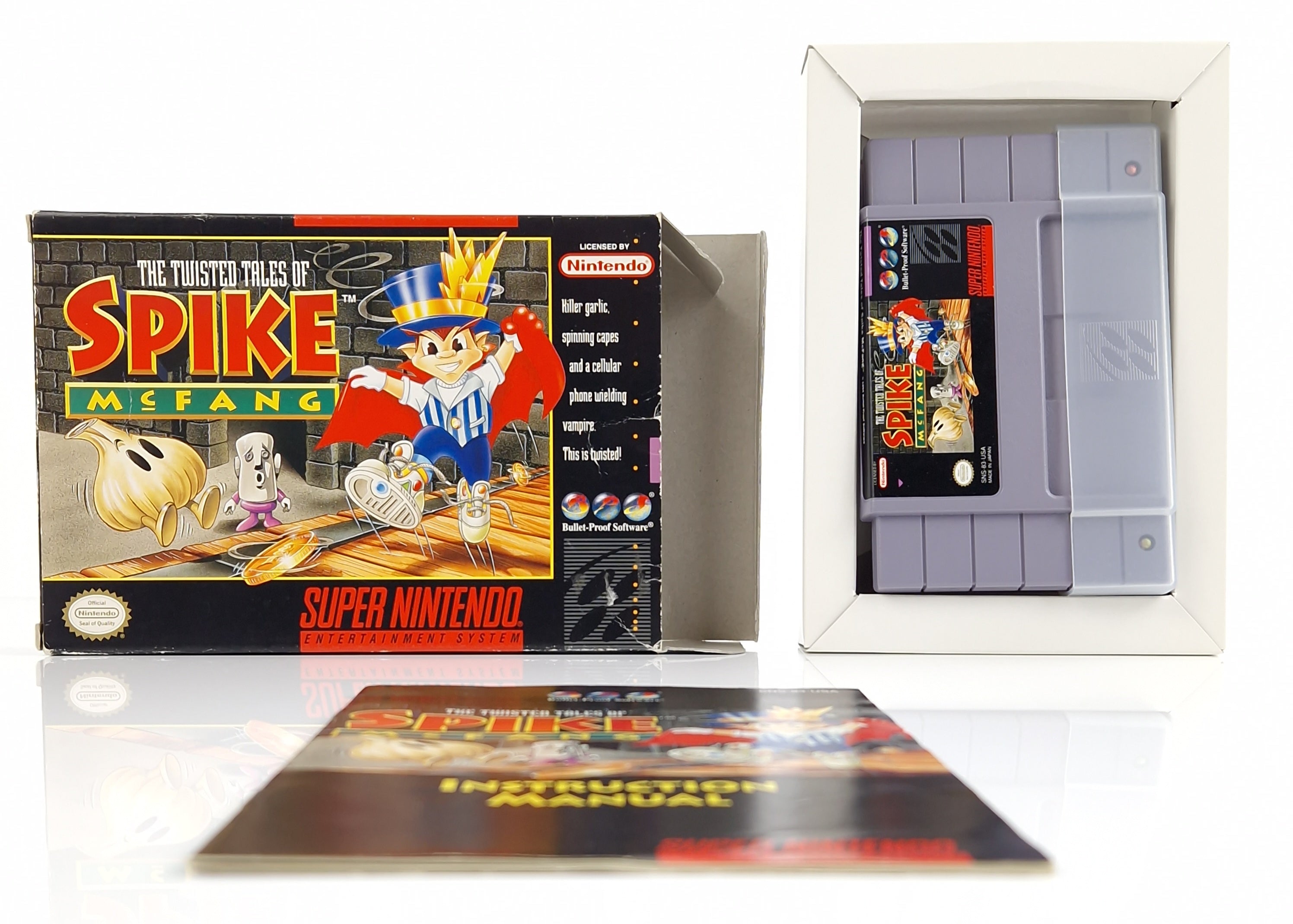 Super Nintendo Spiel – The Twisted Tales of Spike McFang OVP