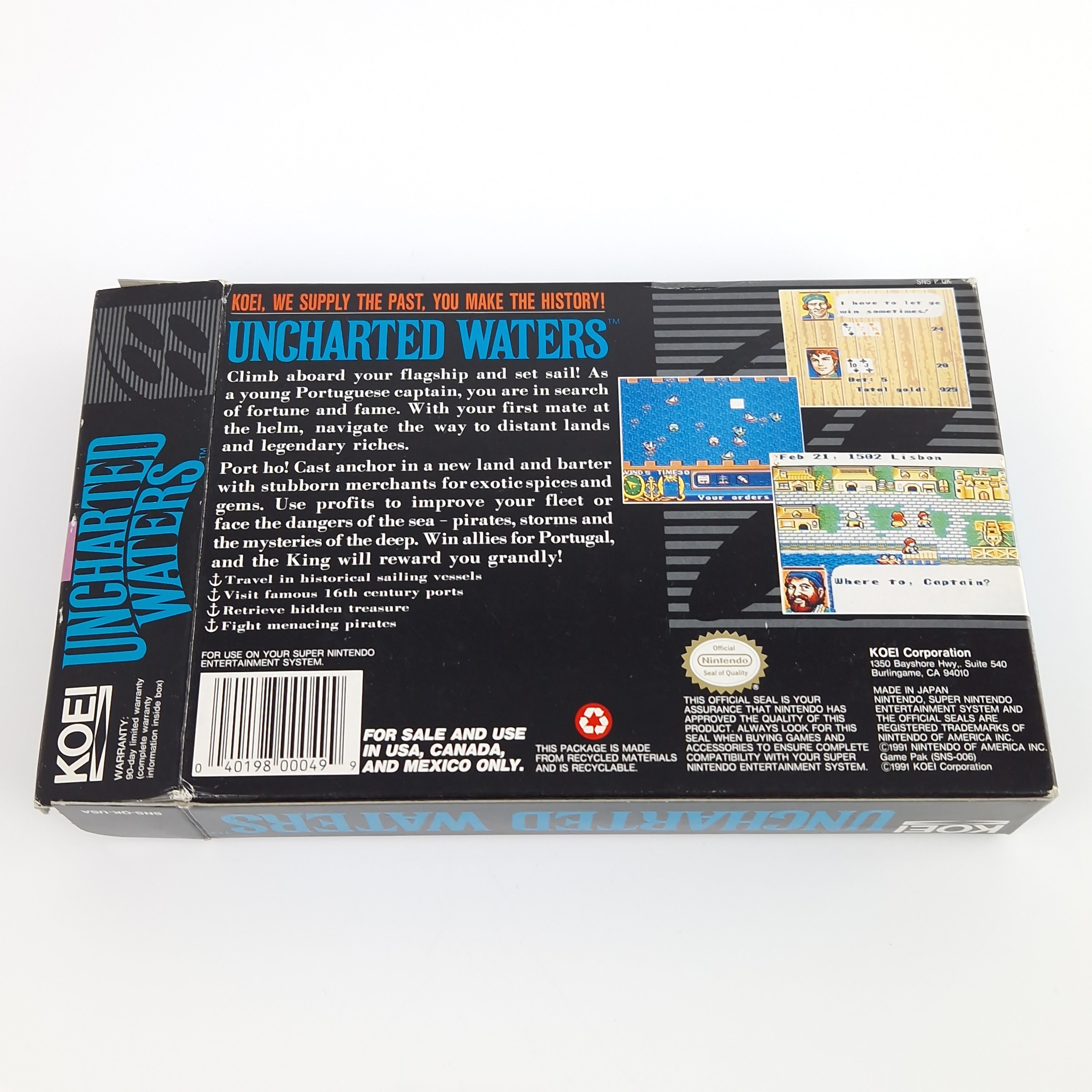 Super Nintendo Spiel – Uncharted Waters OVP NTSC USA