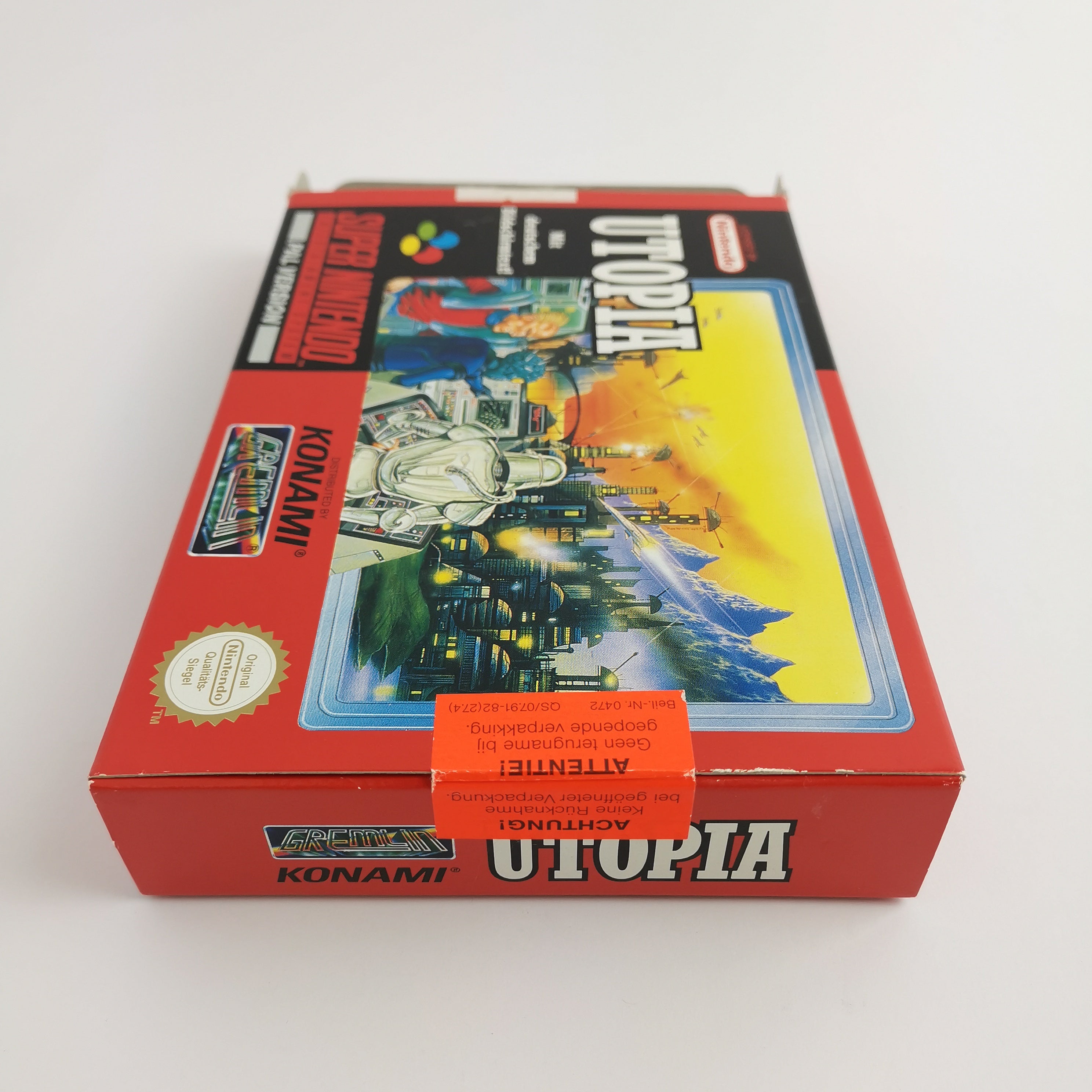 Super Nintendo Spiel – Utopia OVP PAL Version Konami