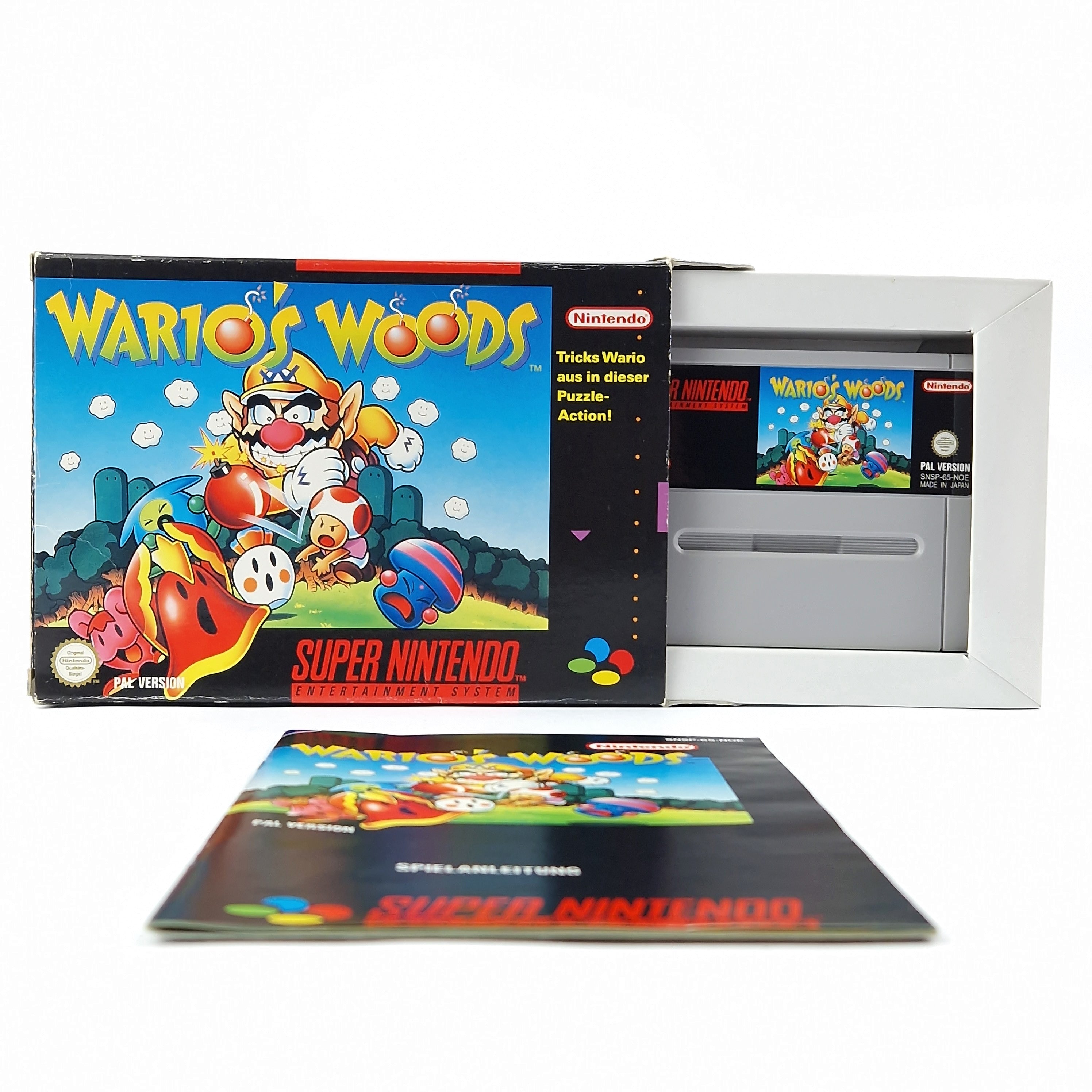 Super Nintendo Spiel – Wario´s Woods OVP Anleitung PAL