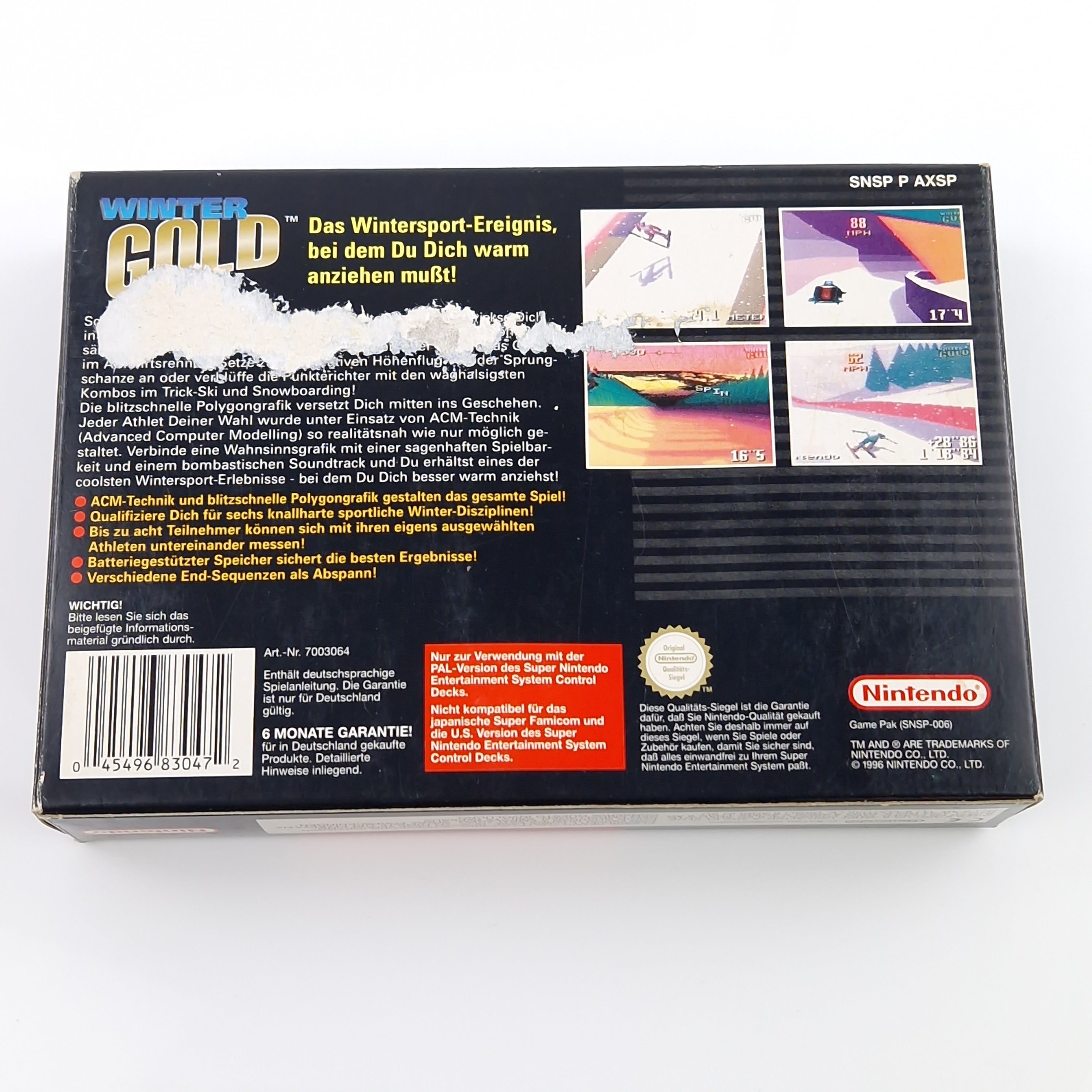 Super Nintendo Spiel – Winter Gold SNES OVP PAL CIB