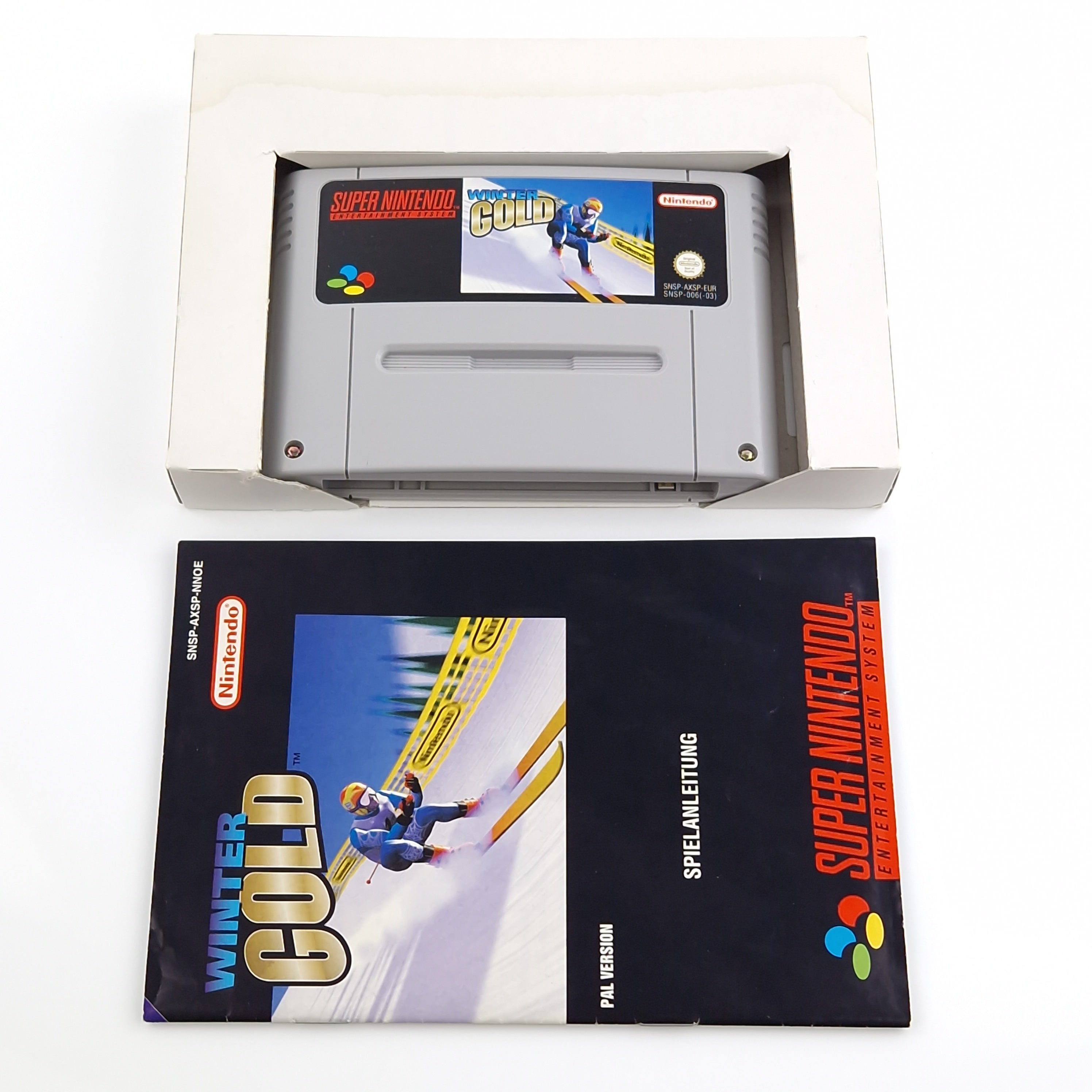 Super Nintendo Spiel – Winter Gold SNES OVP PAL CIB