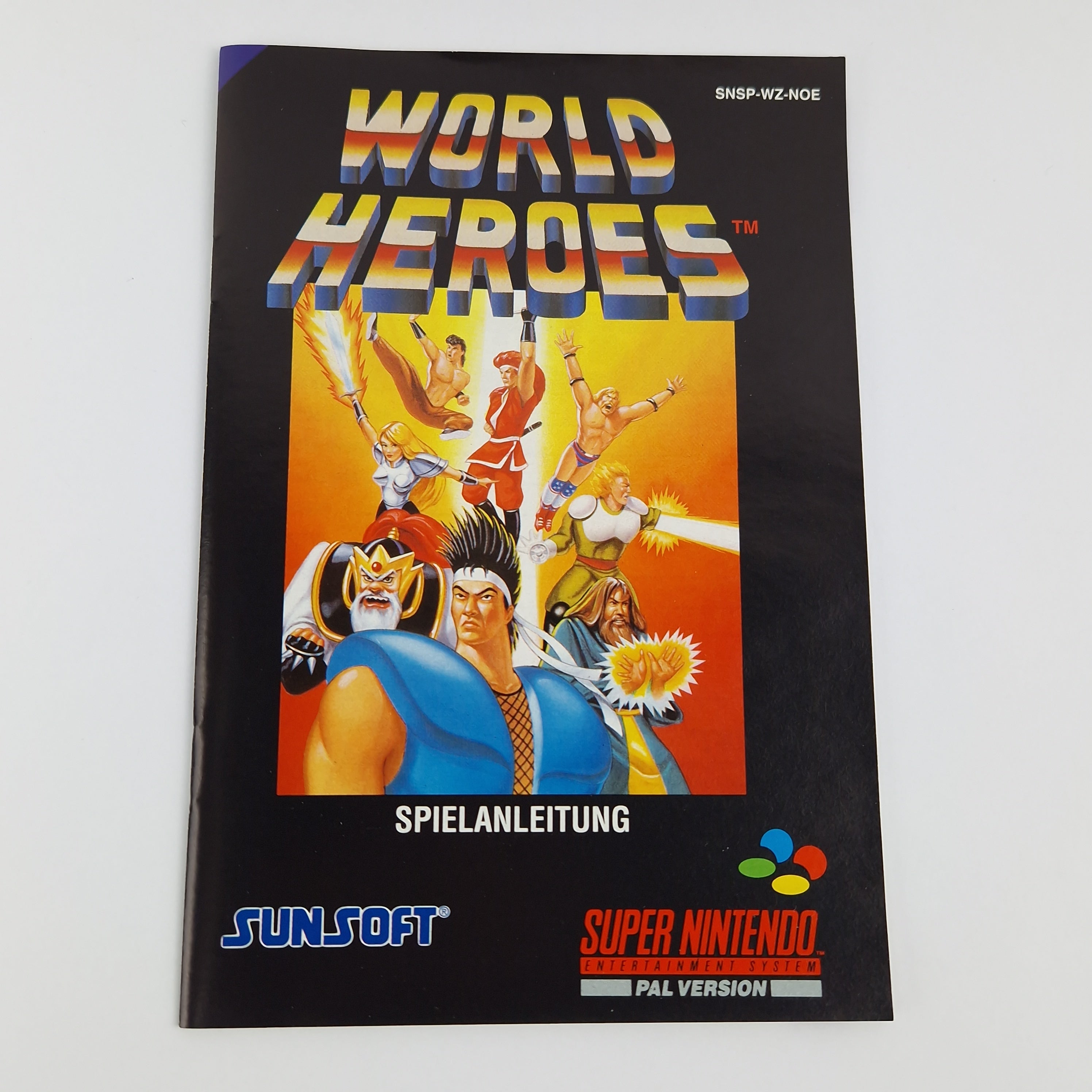 Super Nintendo Spiel – World Heroes OVP CIB PAL NOE