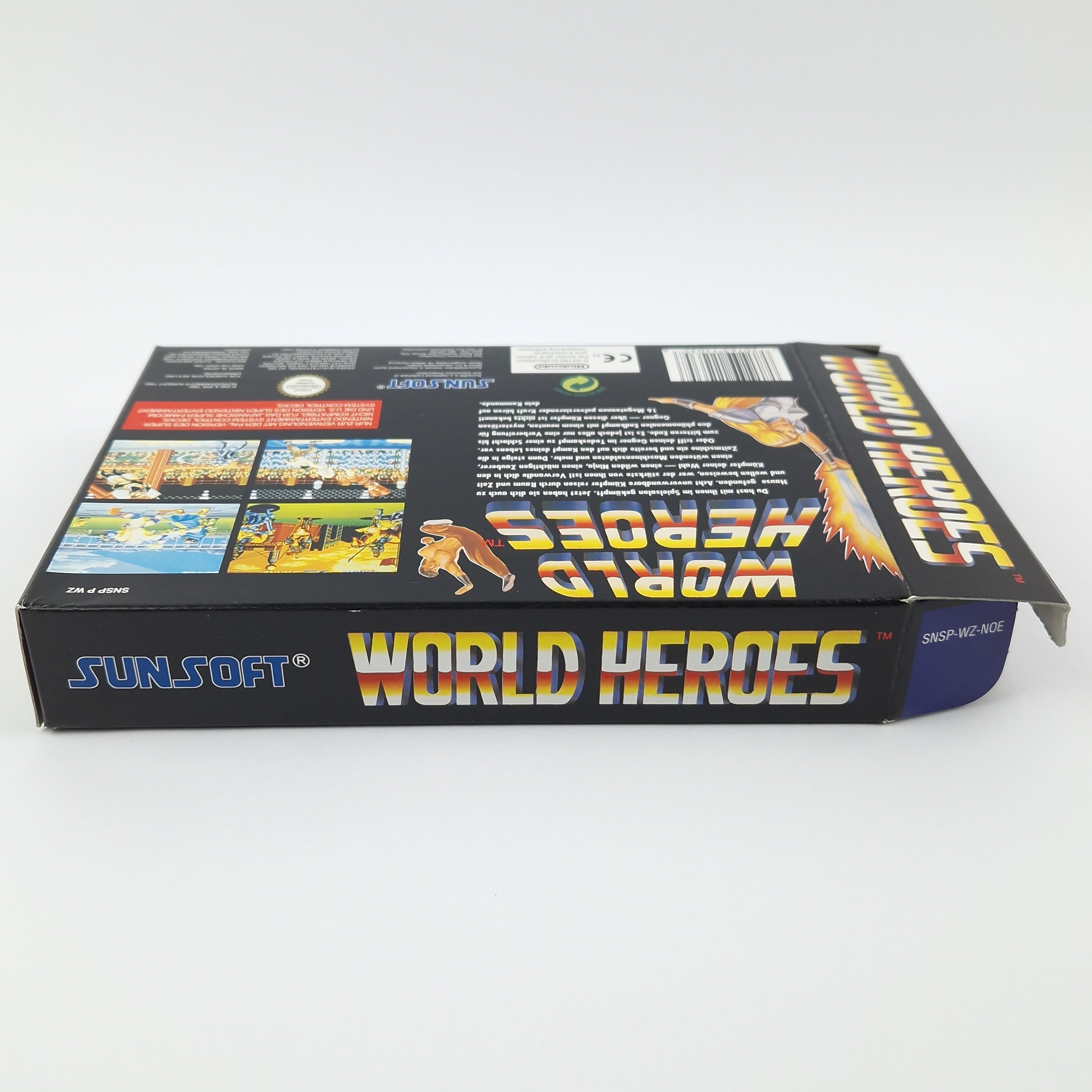 Super Nintendo Spiel – World Heroes OVP CIB PAL NOE