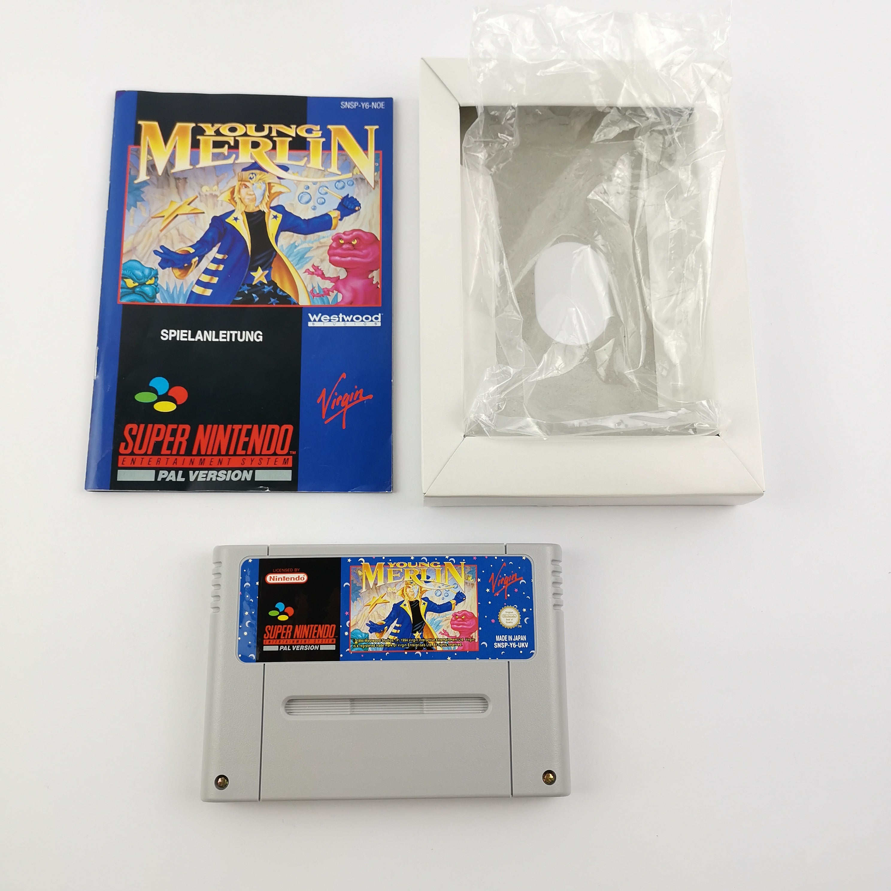 Super Nintendo Spiel – Young Merlin OVP Anleitung PAL