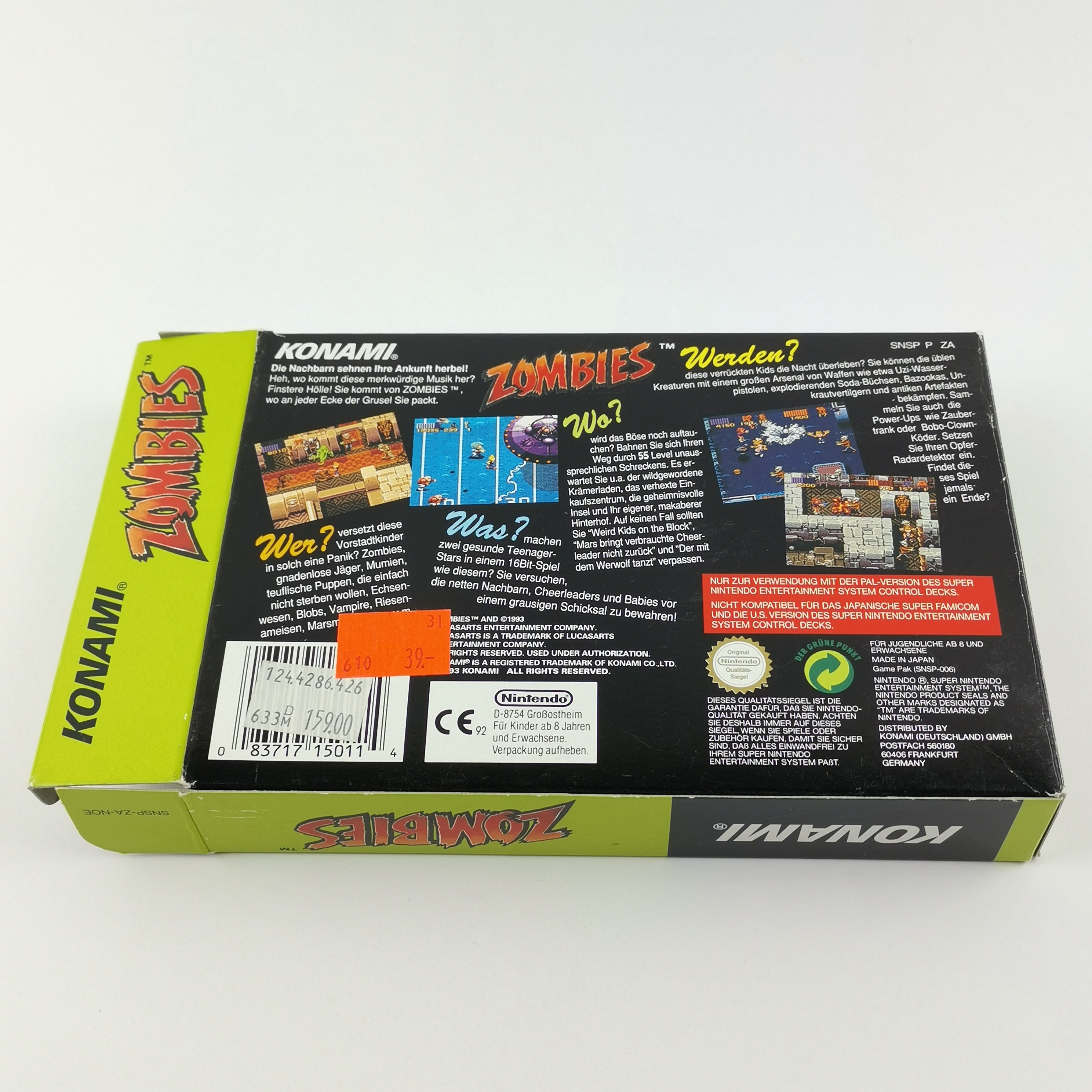 Super Nintendo Spiel – Zombies OVP Anleitung SNES CIB PAL