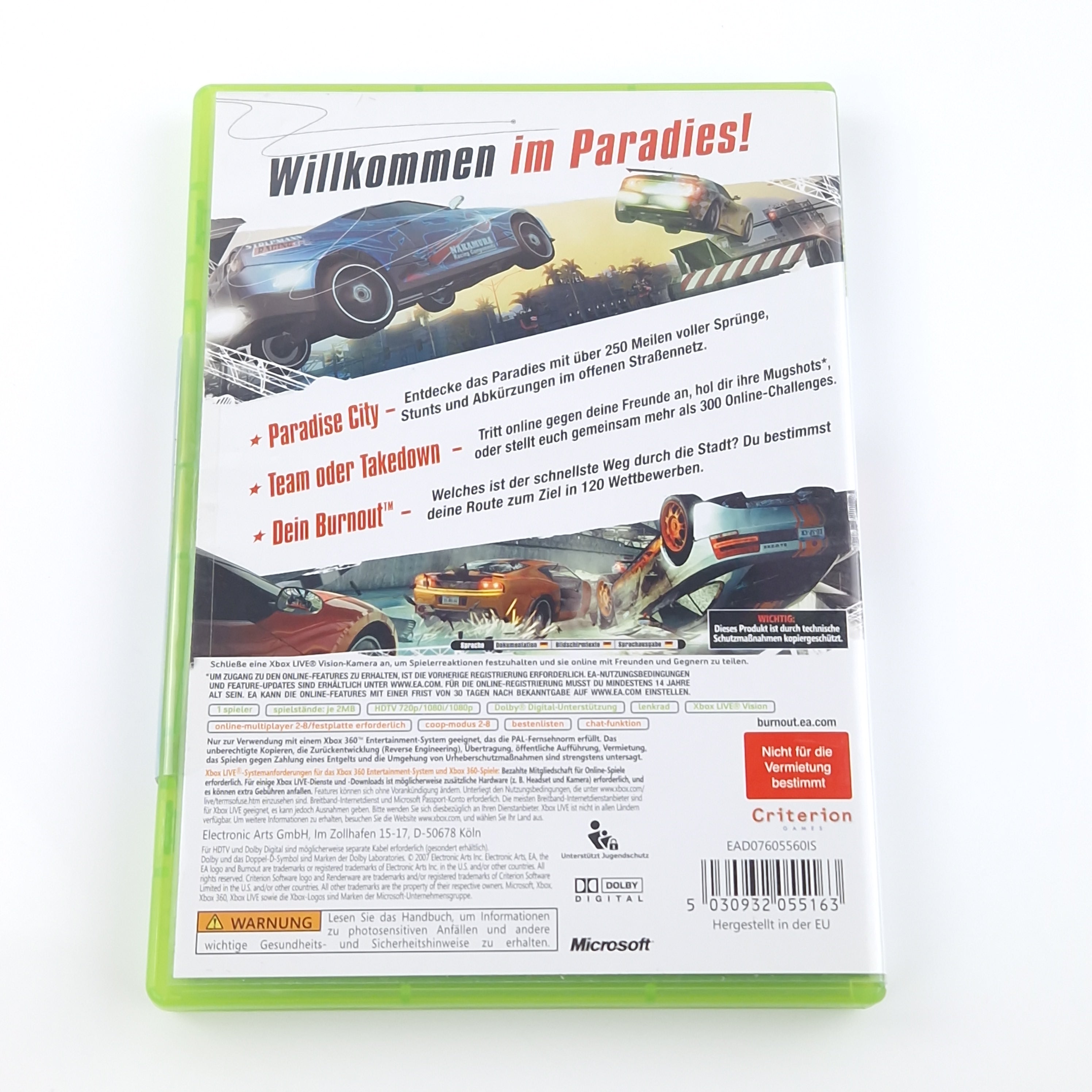 Xbox 360 Spiel – Burnout Paradise (OVP CD Anleitung)