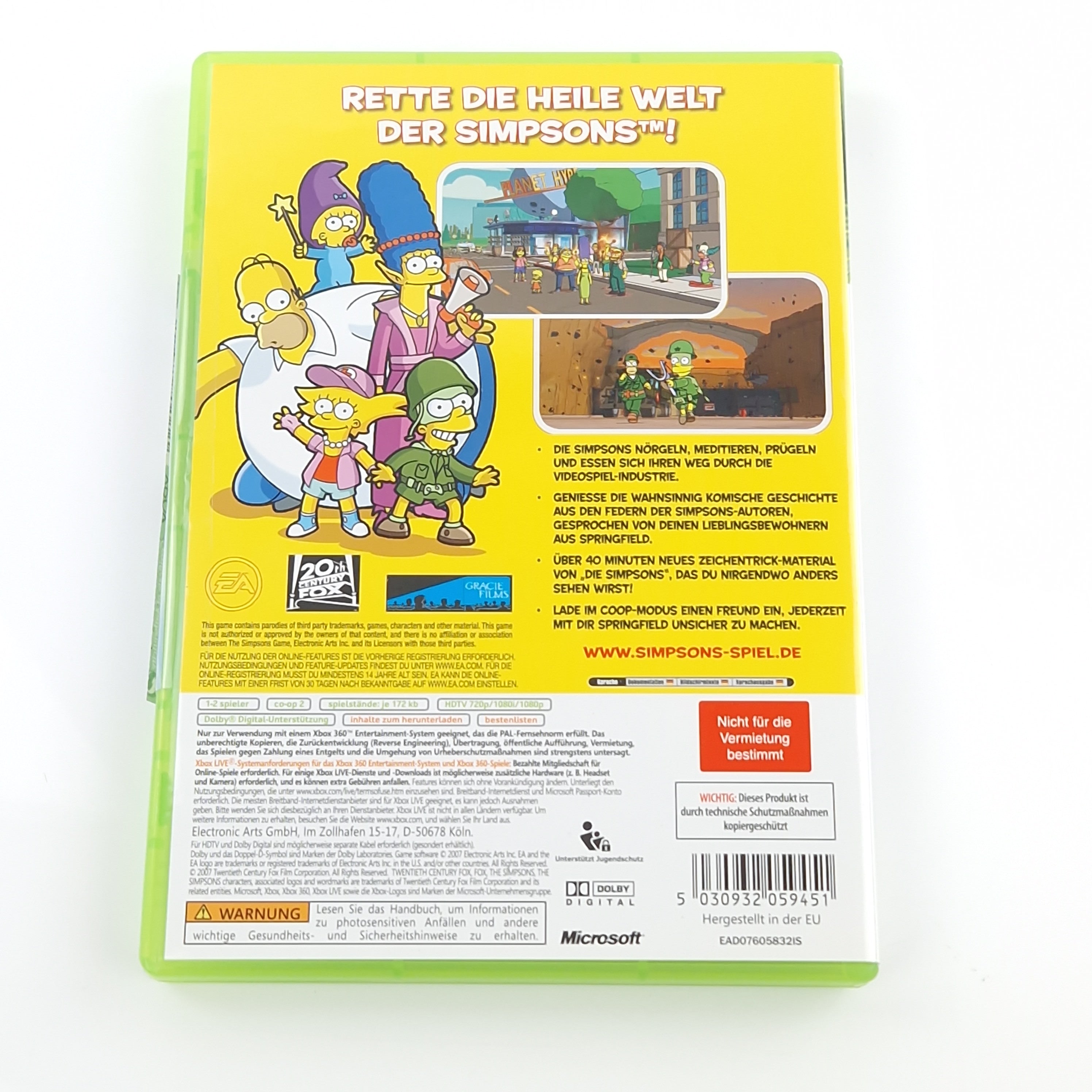 Xbox 360 Spiel – Die Simpsons Das Spiel (OVP PAL)