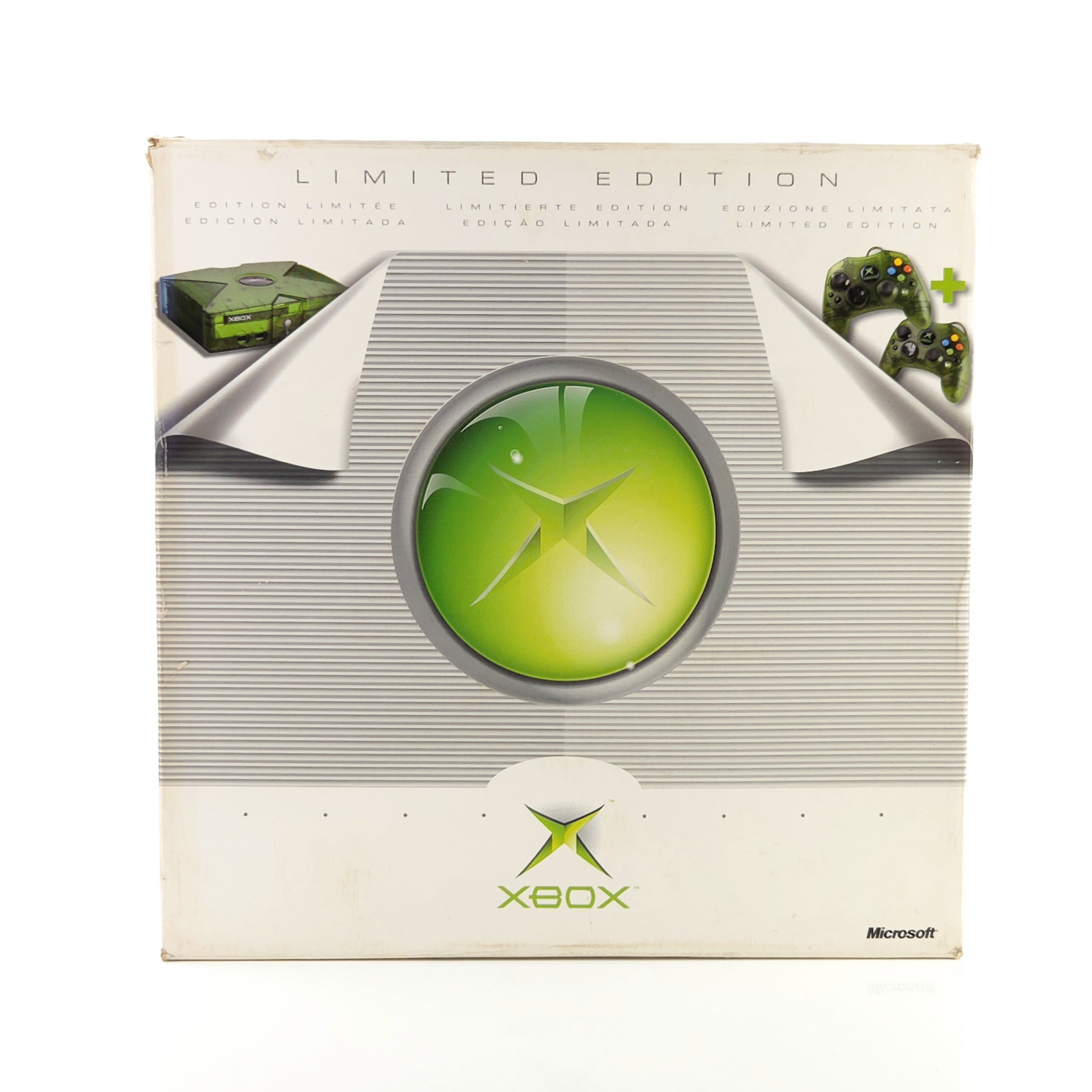 Xbox Konsole Crystal Green Halo Edition OVP PAL