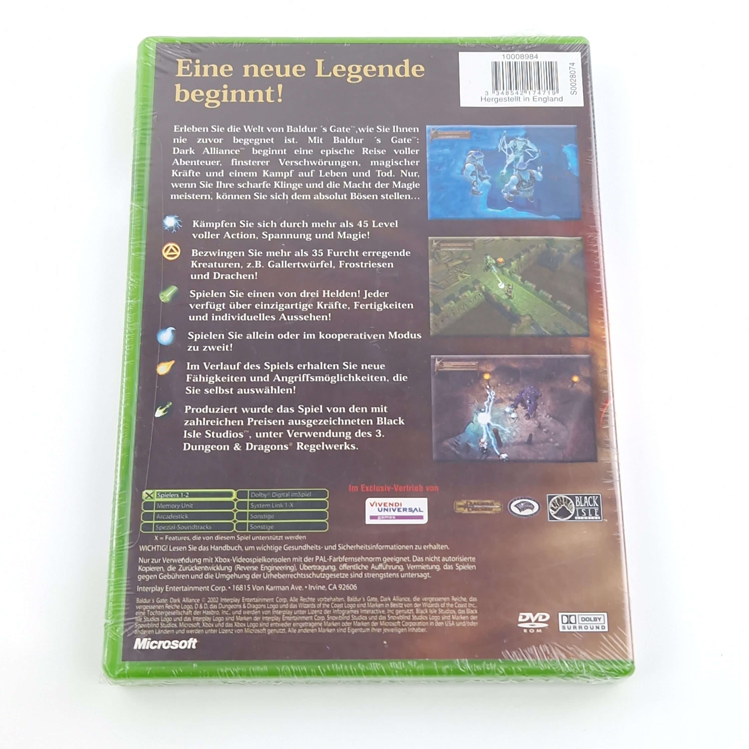 Xbox Classic Spiel – Baldurs Gate Dark Alliance Neu OVP PAL