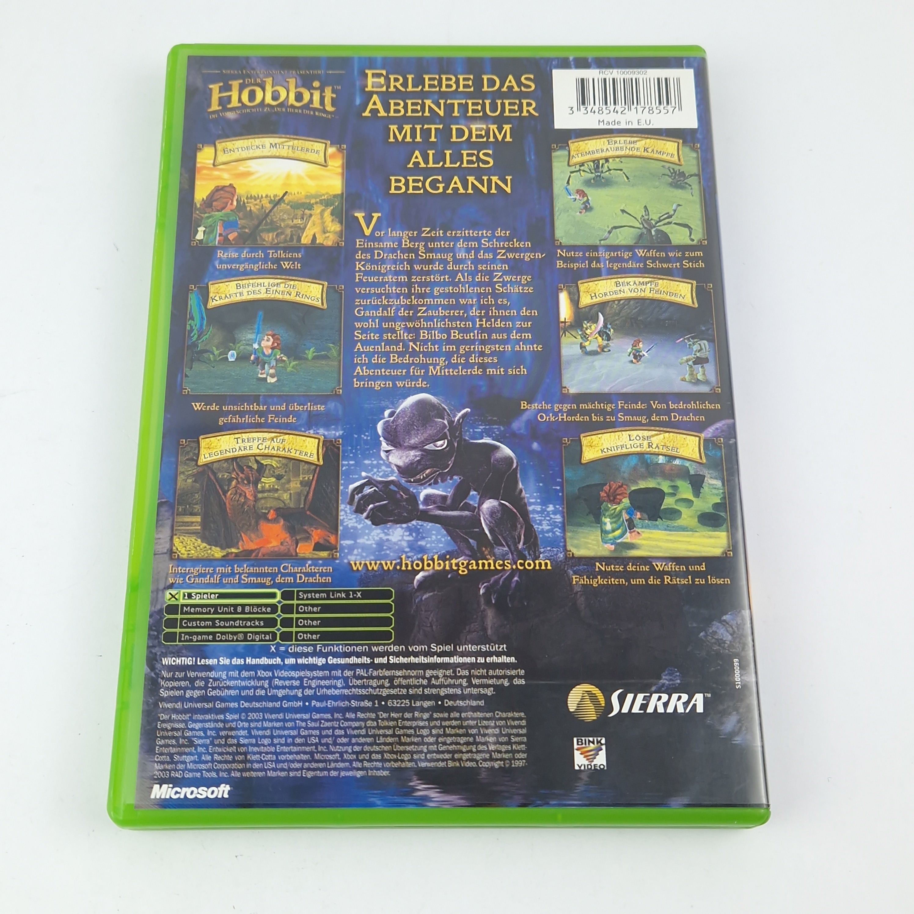 Xbox Classic Spiel – Der Hobbit Vorgeschichte Herr PAL OVP
