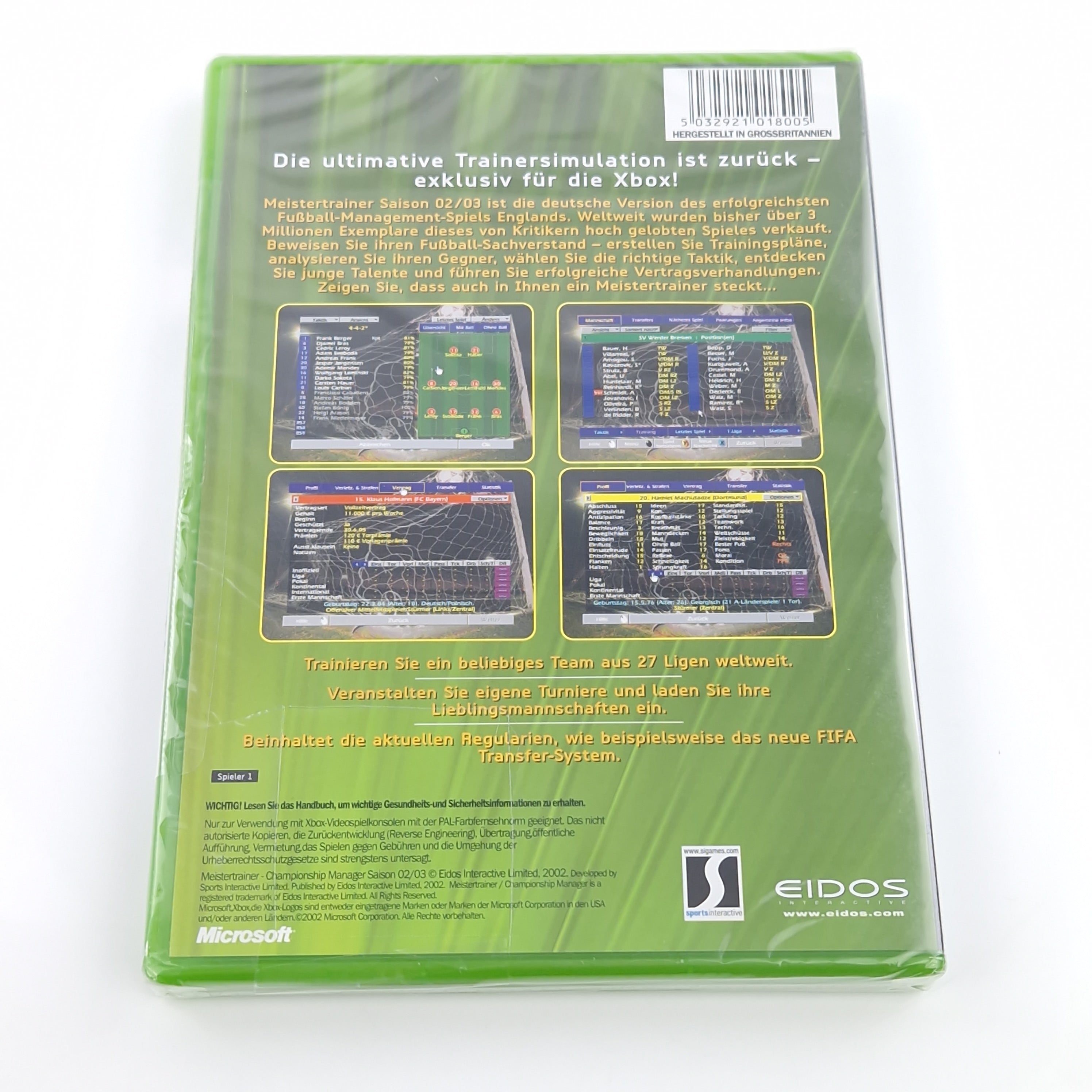 Xbox Classic Spiel – Meister Trainer Championship Manager Neu