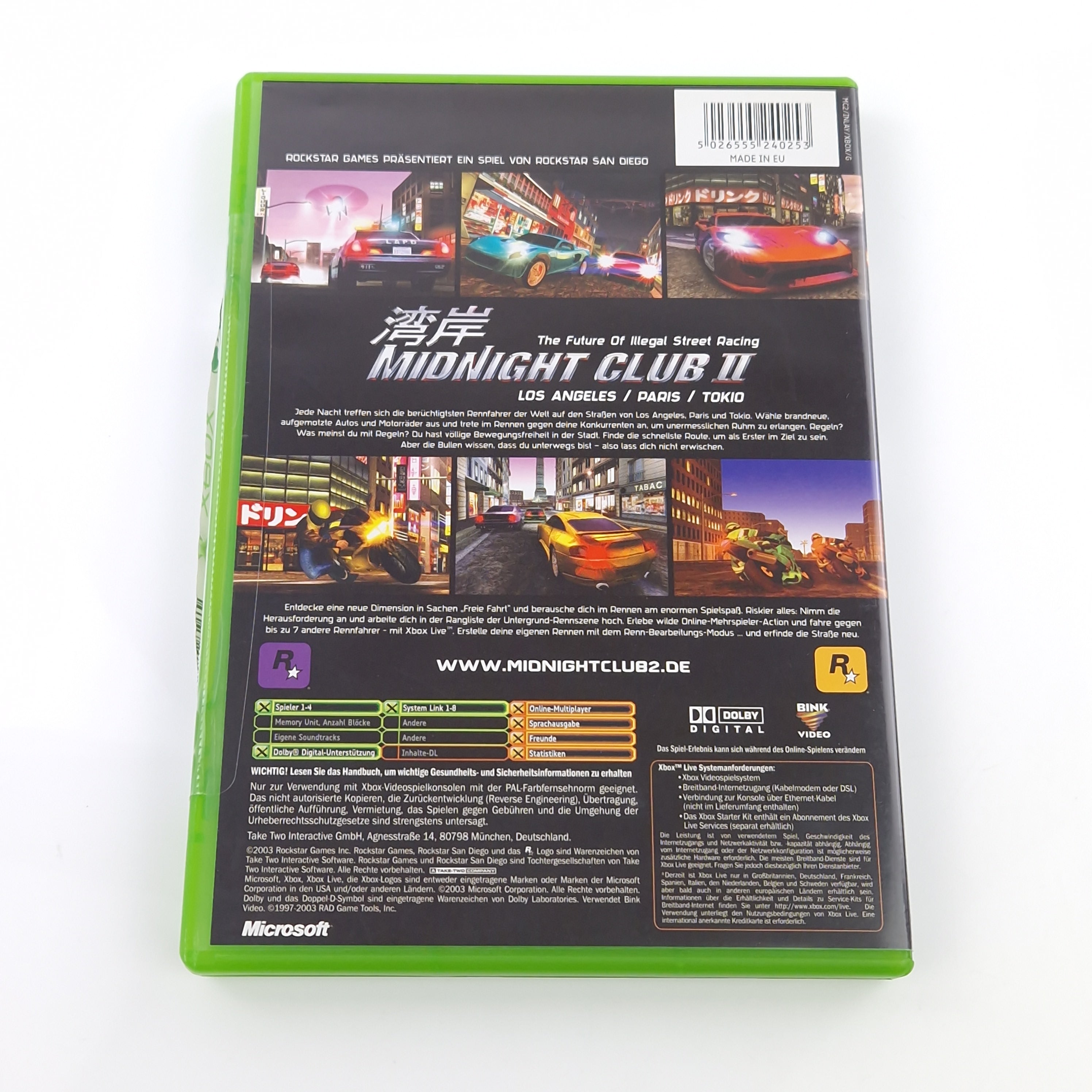 Xbox Classic Spiel – Midnight Club II (OVP PAL)