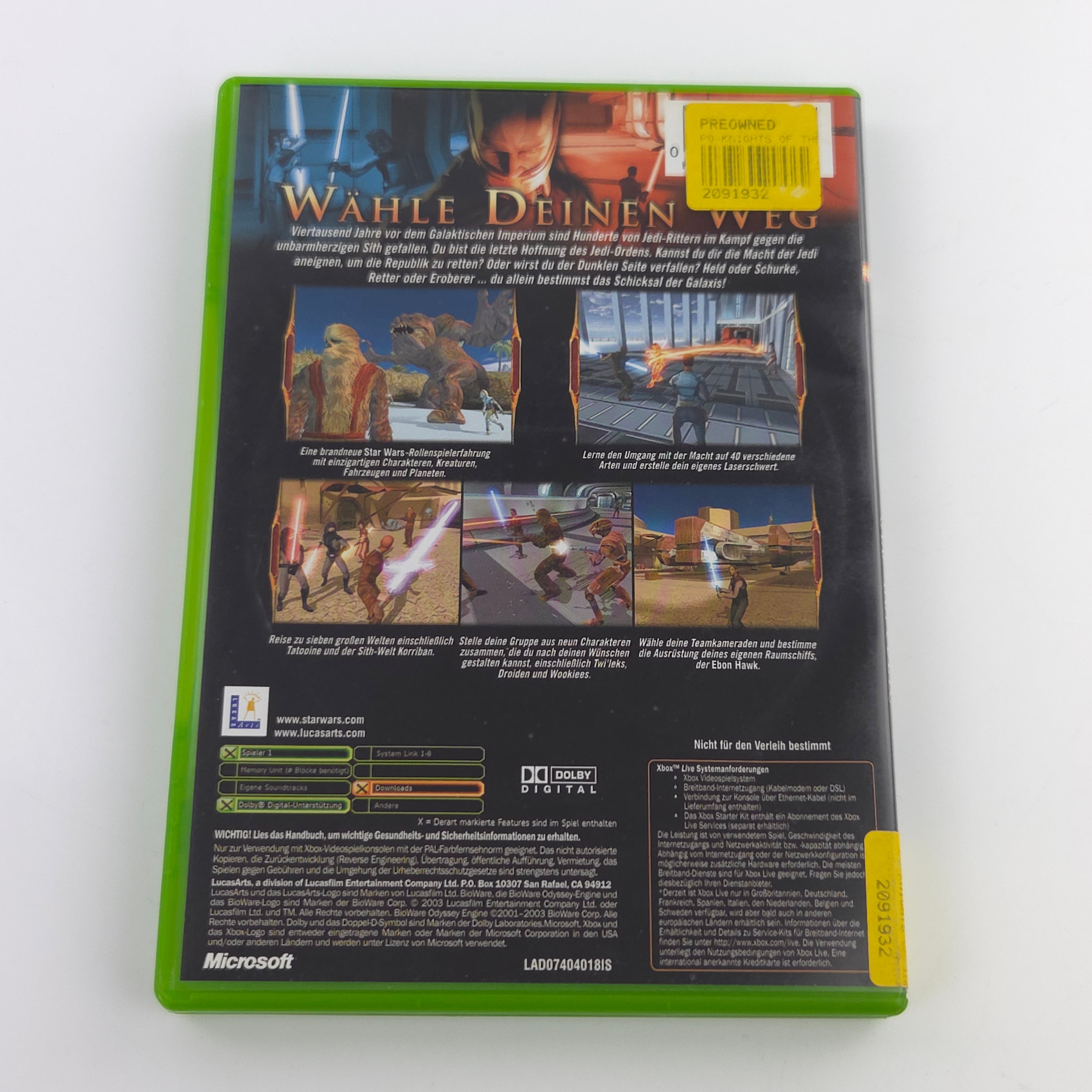 Xbox Classic Spiel – Star Wars Knights of the Old Republic