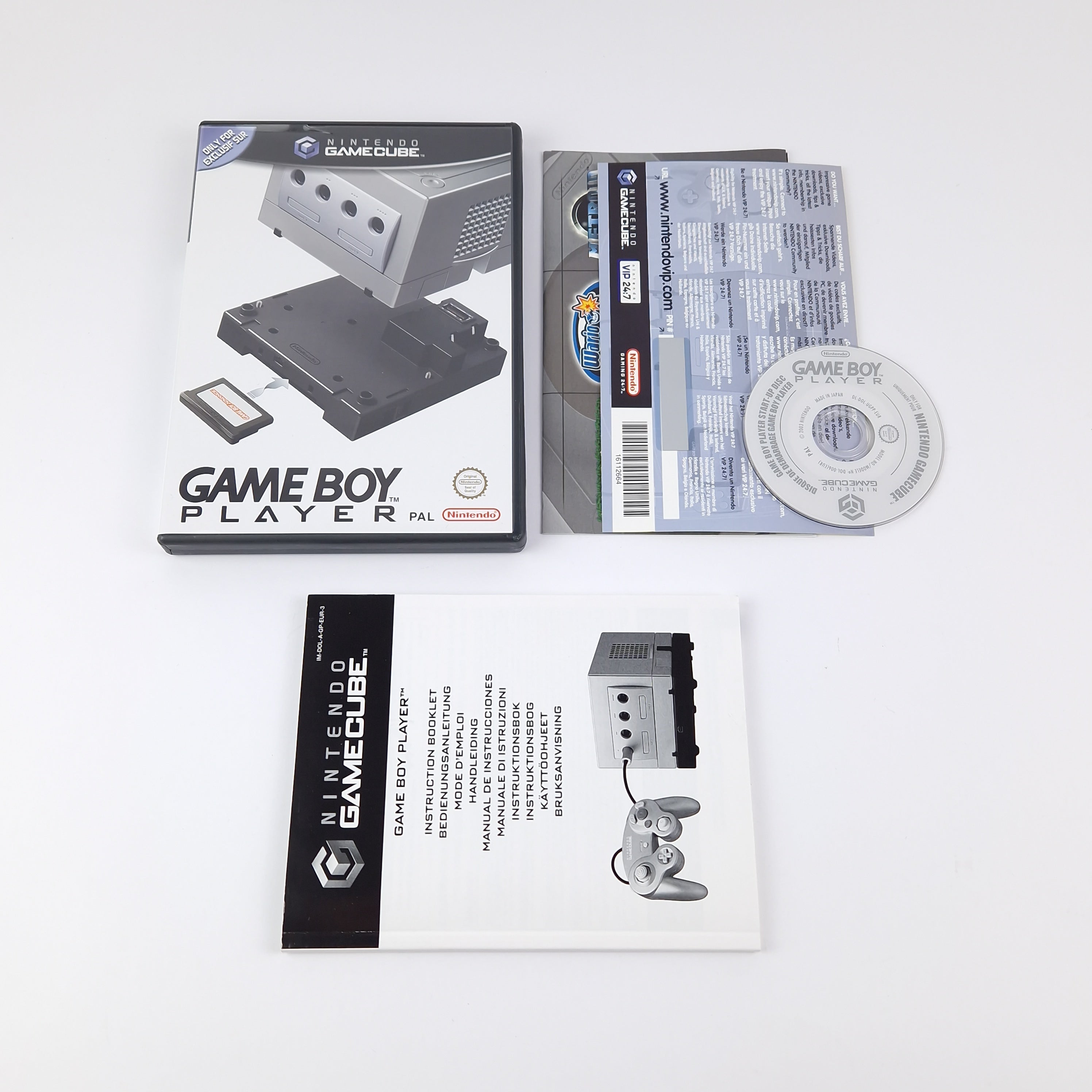 Nintendo Gamecube Zubehör : Game Boy Player in OVP mit Anleitung | PAL Adapter