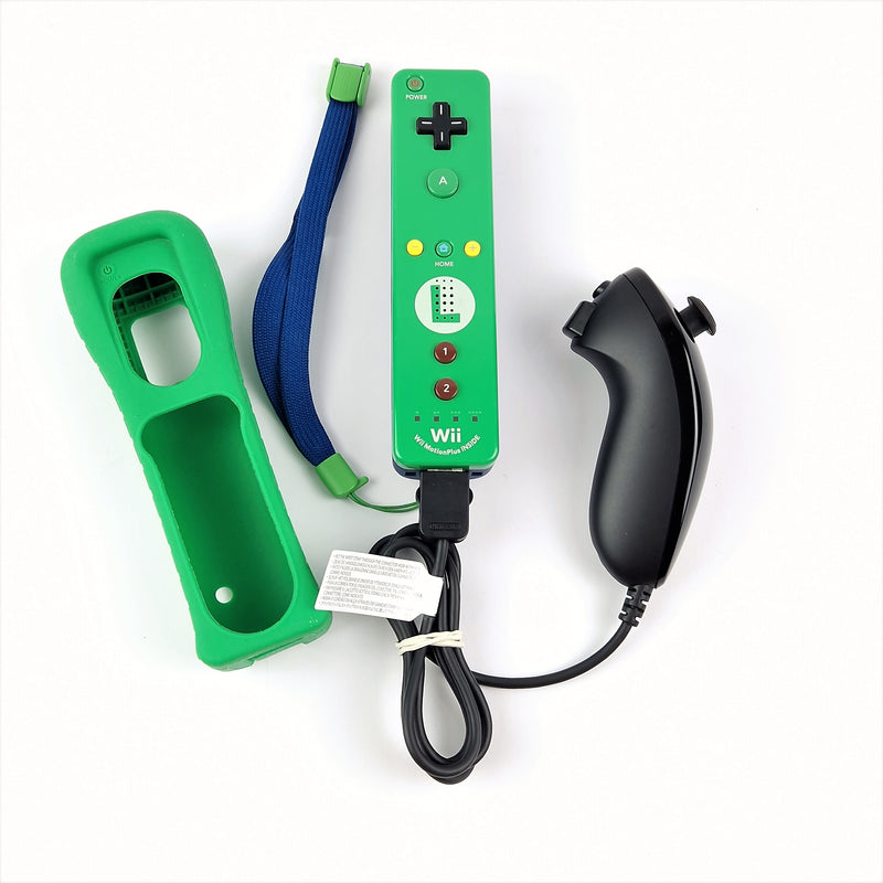 Nintendo Wii Controller: Wii Motion Plus Inside Remote Luigi Edition + Nunchuck