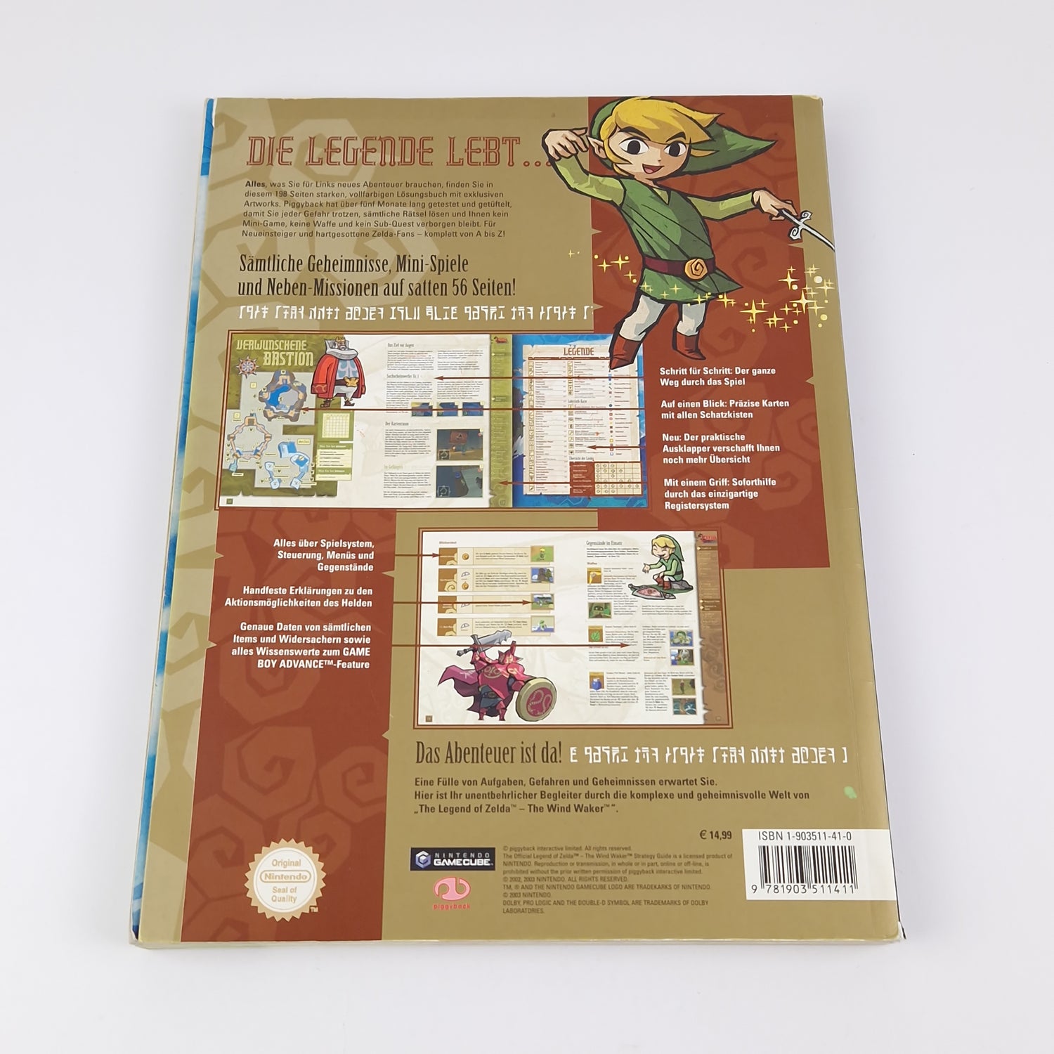 Nintendo Gamecube Game: Zelda Windwaker Limited Edition + Game Advisor