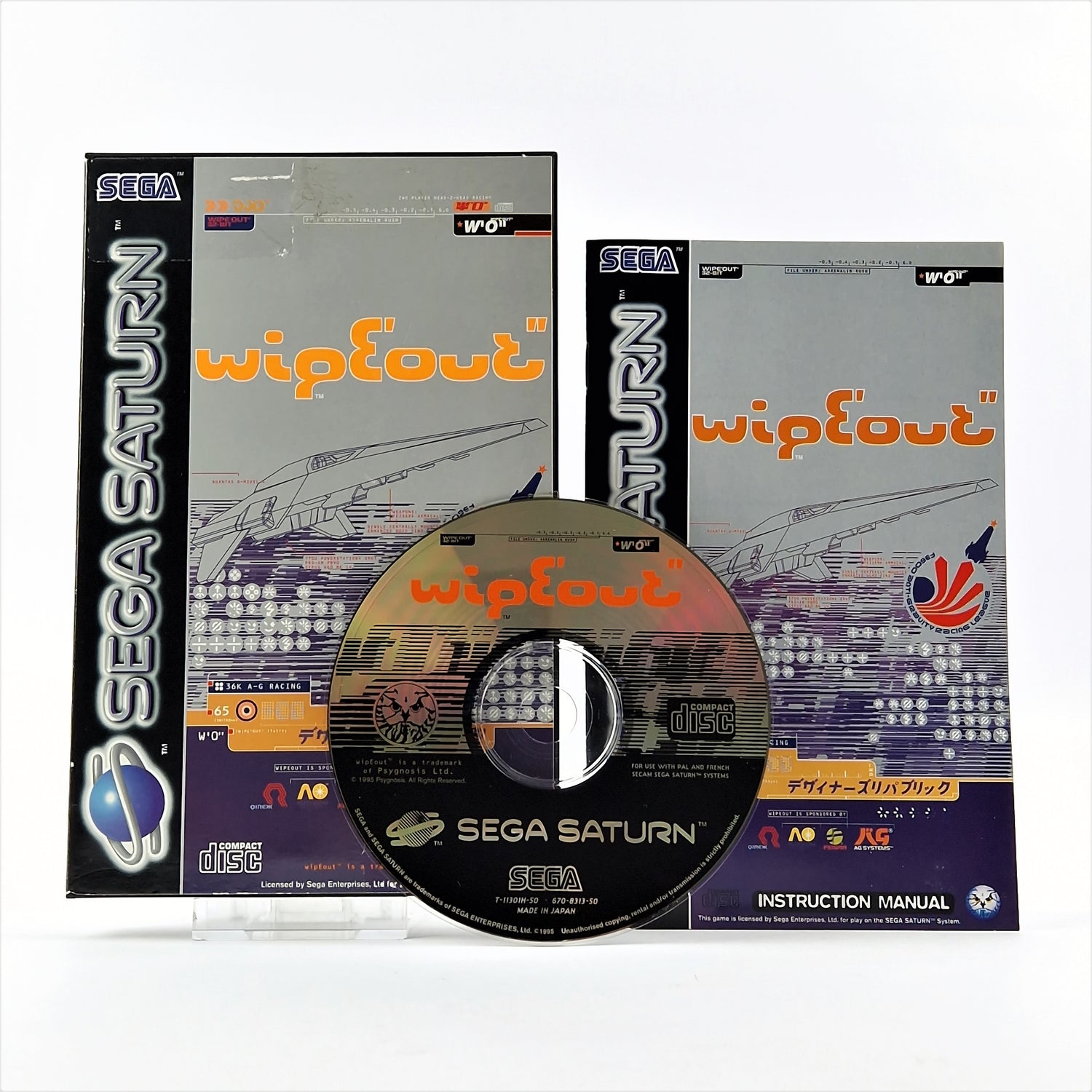 Sega Saturn Spiel : Wipeout - OVP & Anleitung PAL Disk System CD