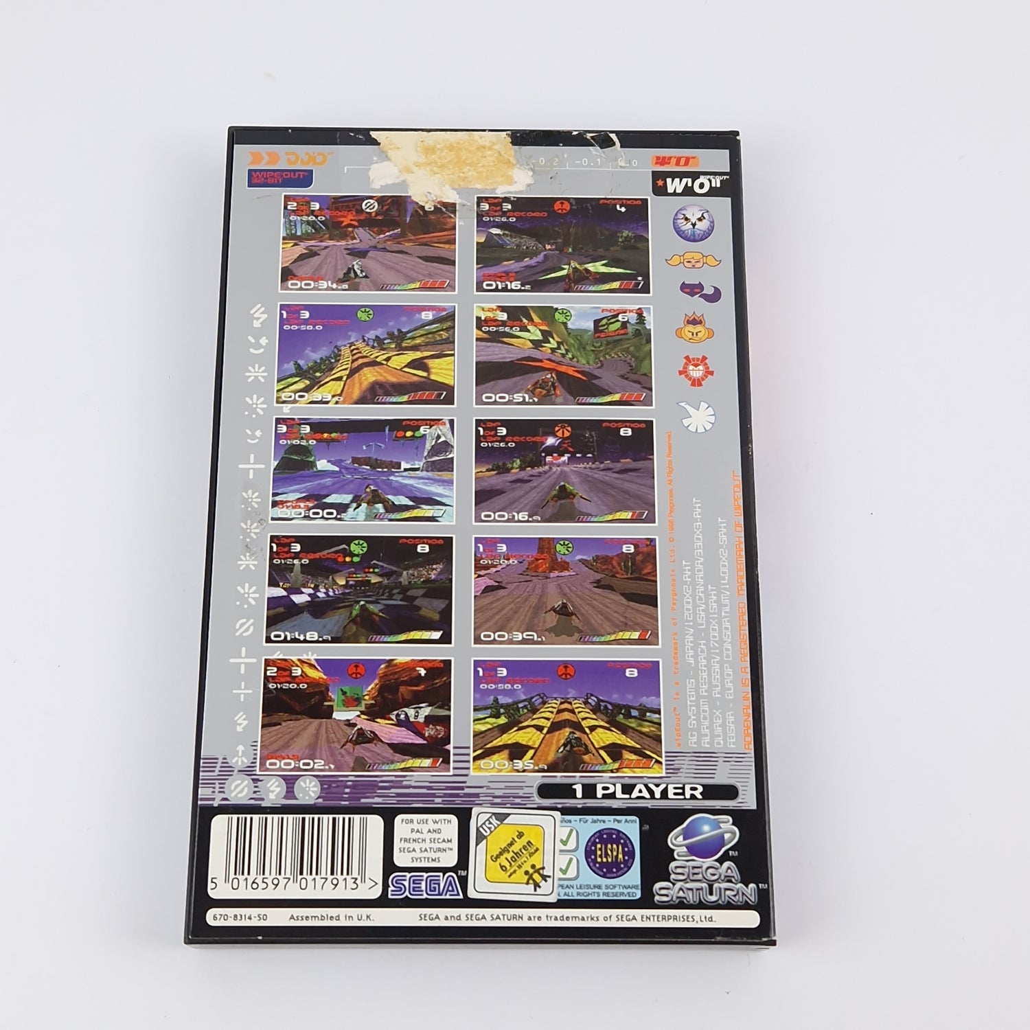 Sega Saturn Spiel : Wipeout - OVP & Anleitung PAL Disk System CD