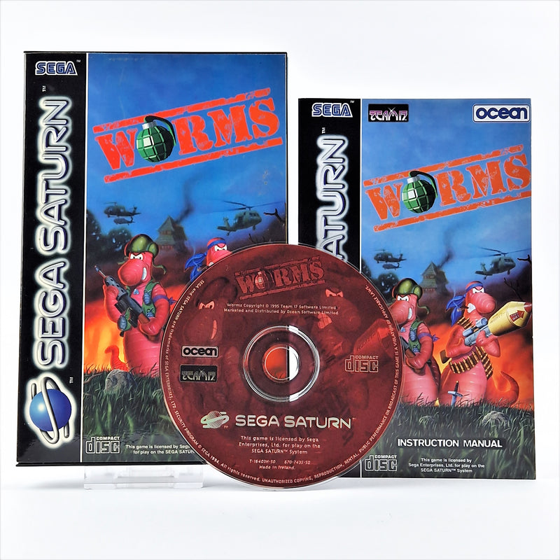 Sega Saturn Game: Worms - OVP &amp; Instructions PAL | Disk System CD OCEAN