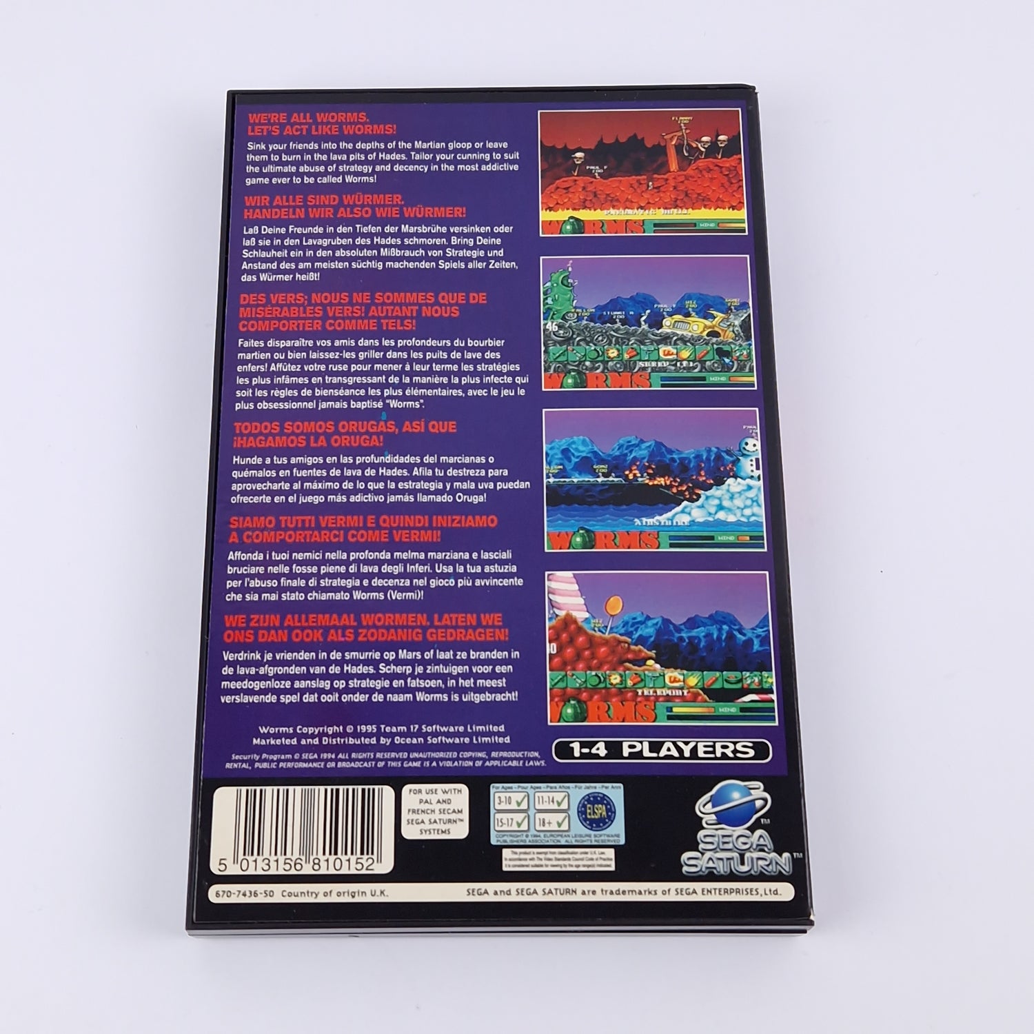 Sega Saturn Spiel : Worms - OVP & Anleitung PAL | Disk System CD OCEAN