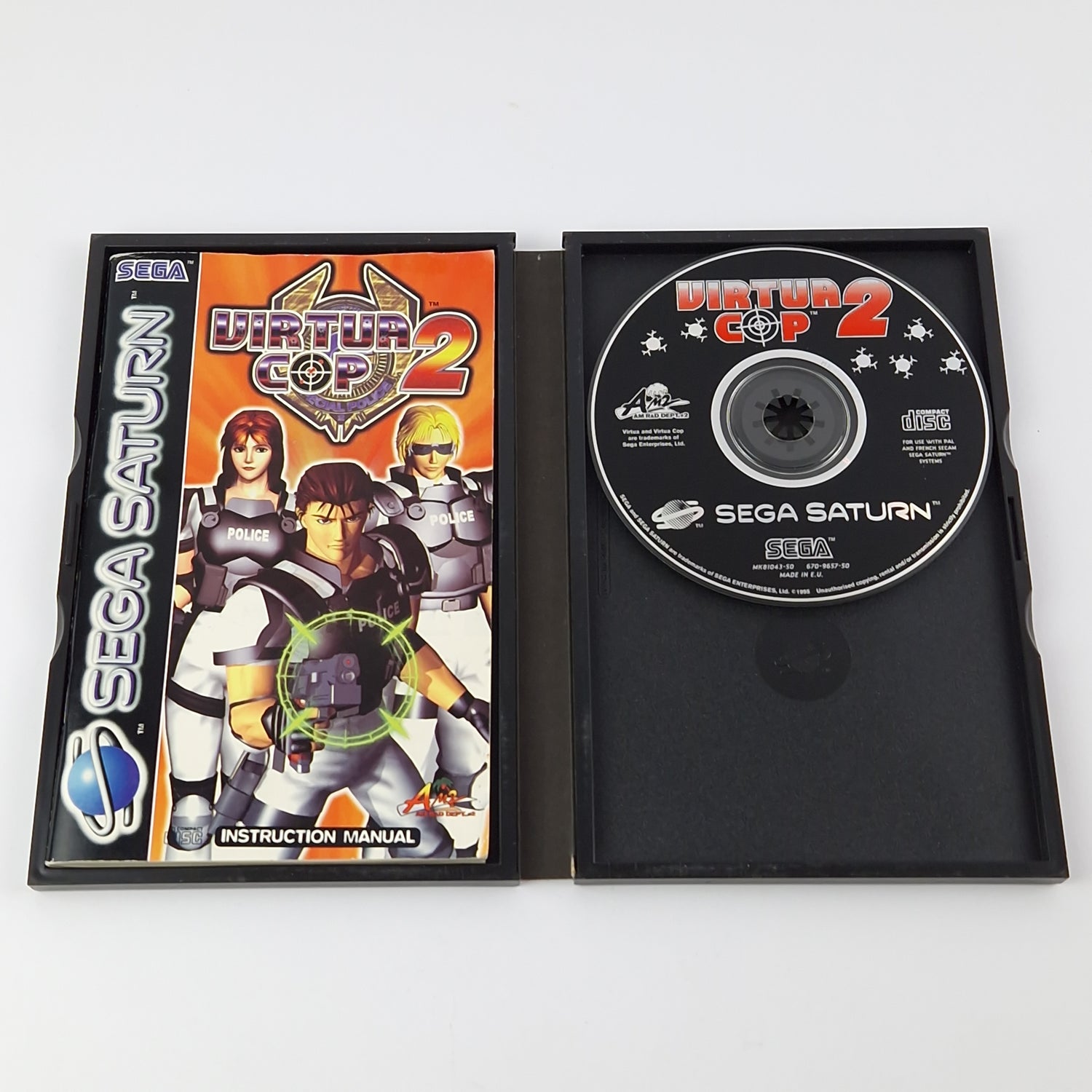 Sega Saturn Game: Virtua Cop 2 - OVP & Manual PAL | Disk system CD