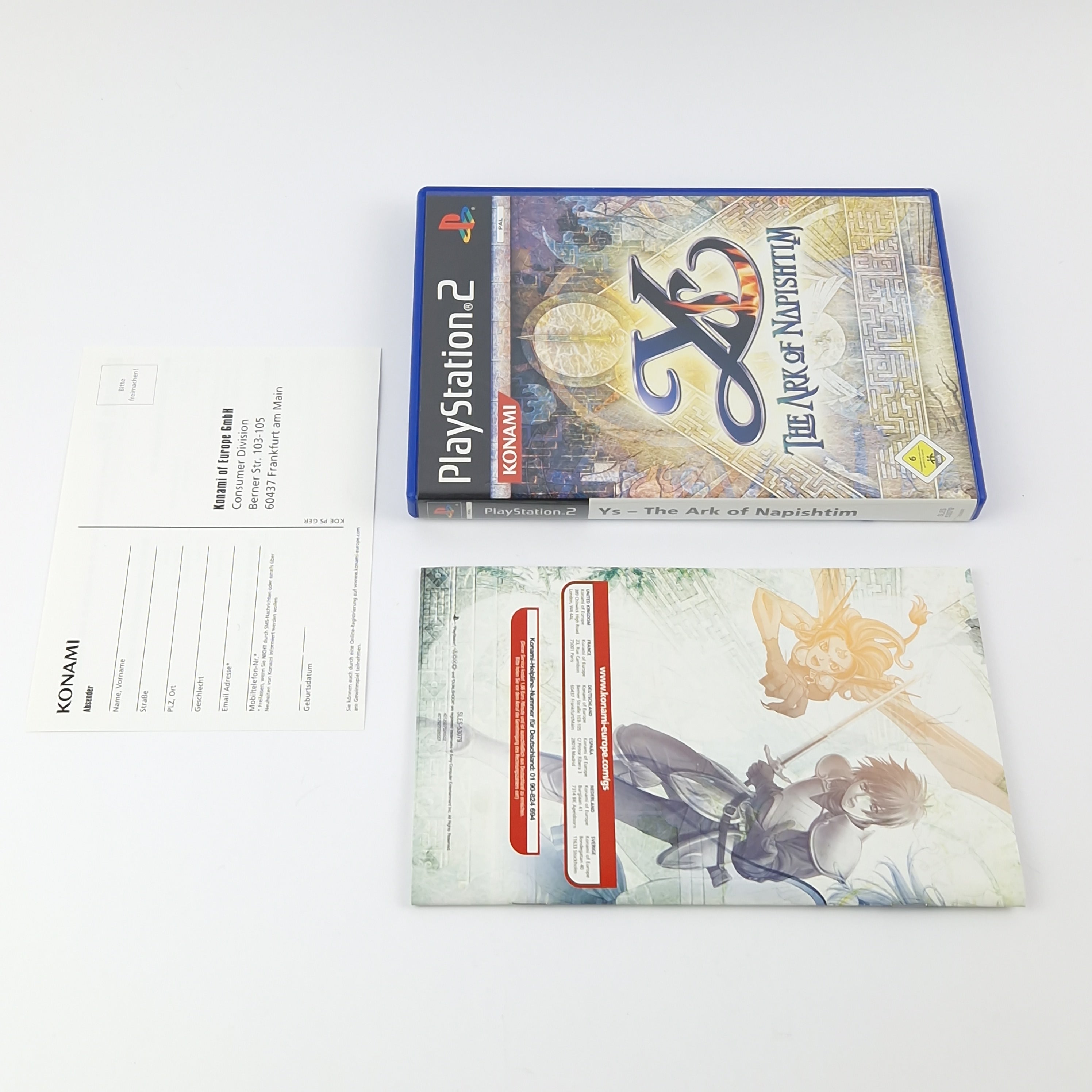 Sony Playstation 2 Game: Ys The Ark of Napishtim - OVP Instructions PAL PS2 Game